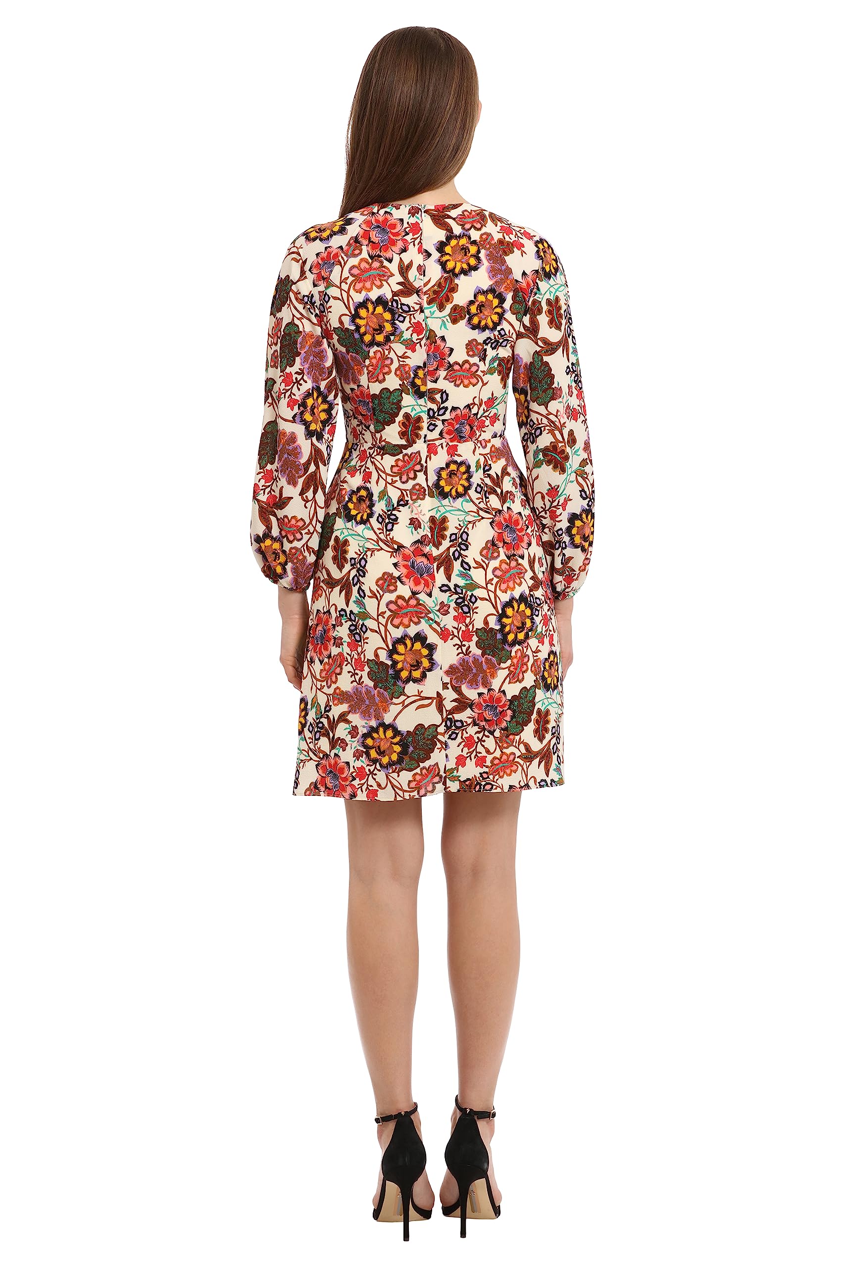 Maggy London Women's Faux Wrap V-Neck Dress - Elegant Office Workwear, Cocktail Party & Dinner Guest Outfit | Perfect for Business Meetings, Date Nights & Special Events
