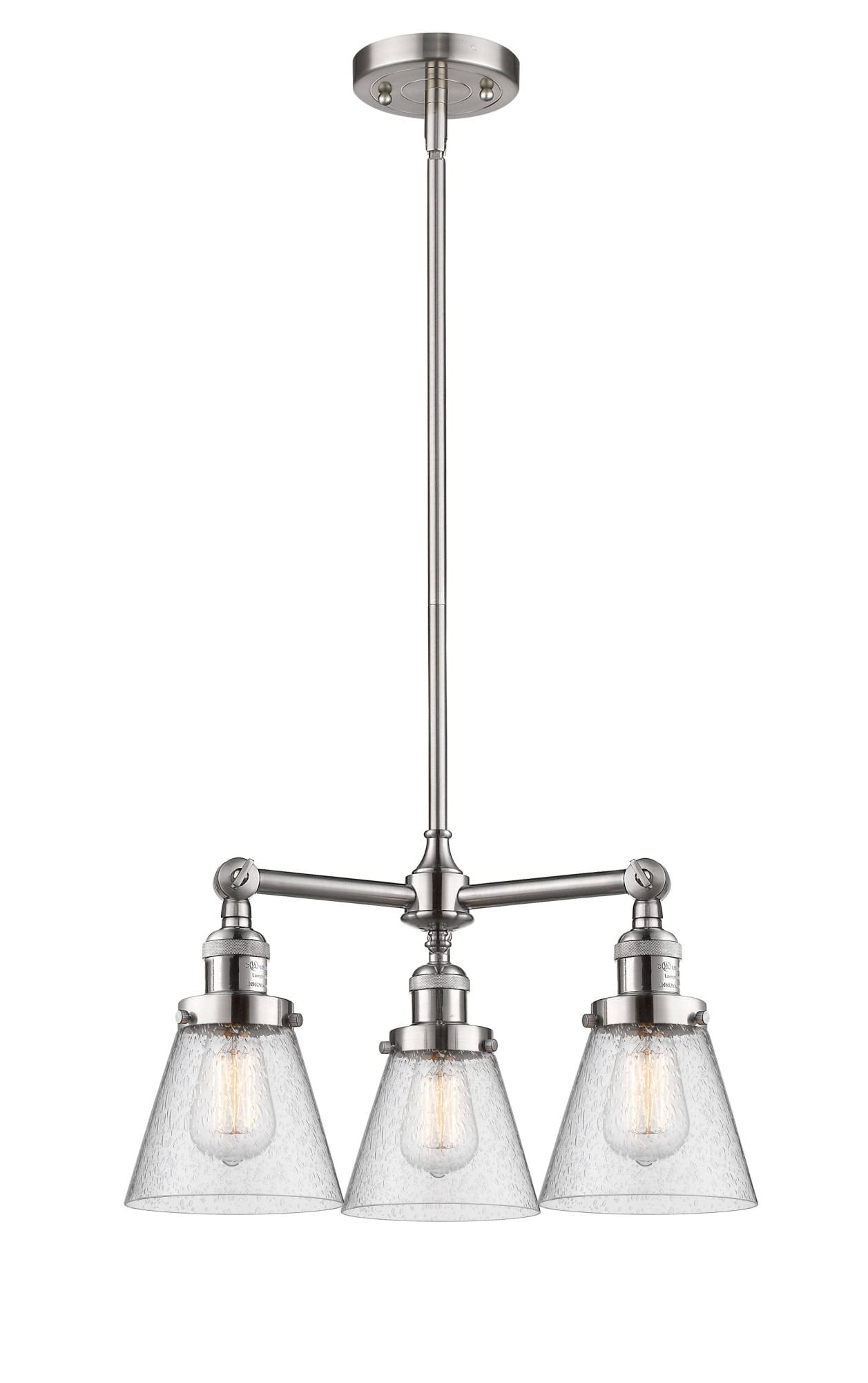 Innovations 207-PC-G64 3-Light Modern Chandelier in Polished Chrome - Perfect for Dining Room, Bedroom or Living Room Lighting