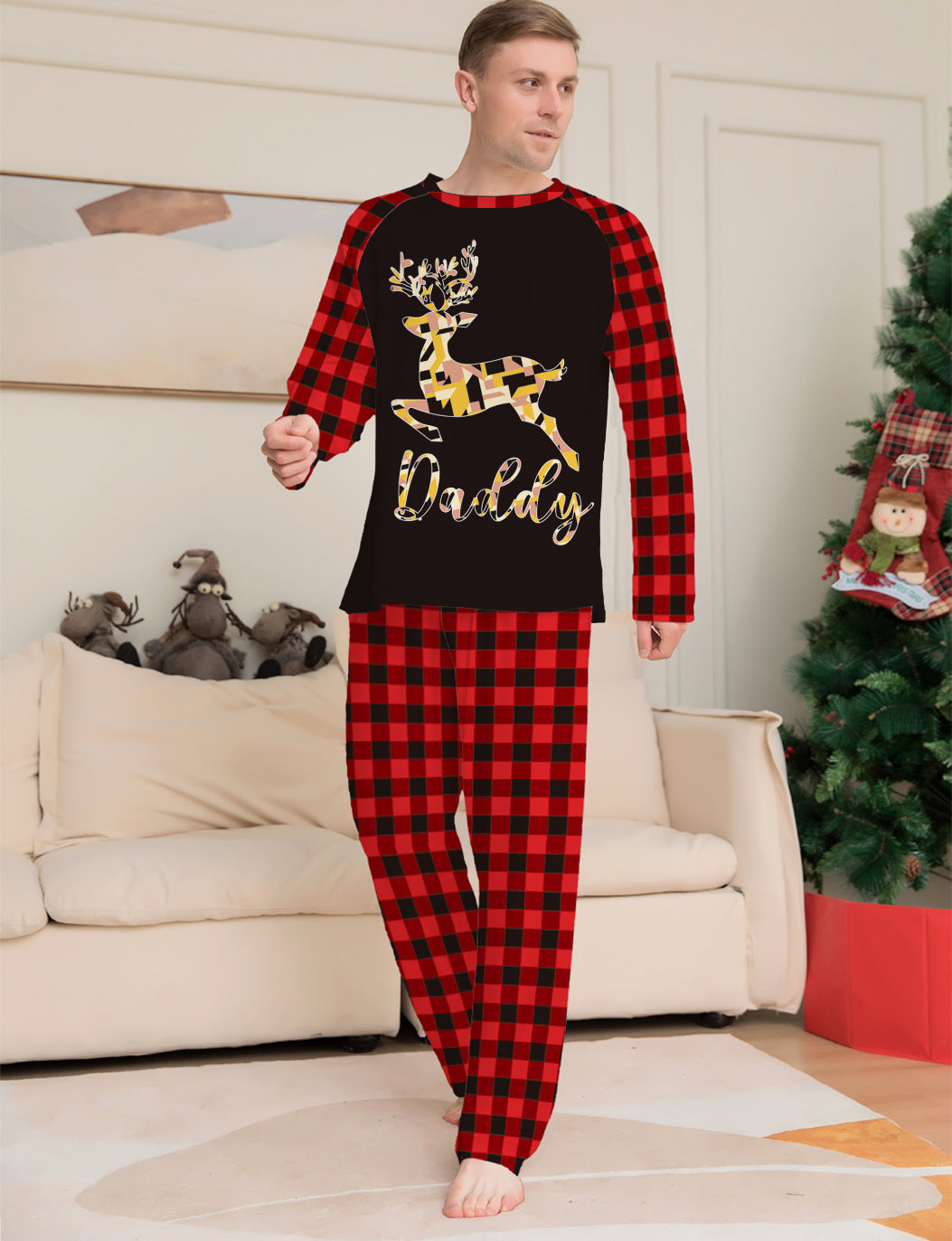 Deer Printed Halloween Pajamas Set for Women - Cozy Fleece Sleepwear with Cute Deer Design - Perfect for Halloween Parties, Sleepovers, and Festive Home Comfort