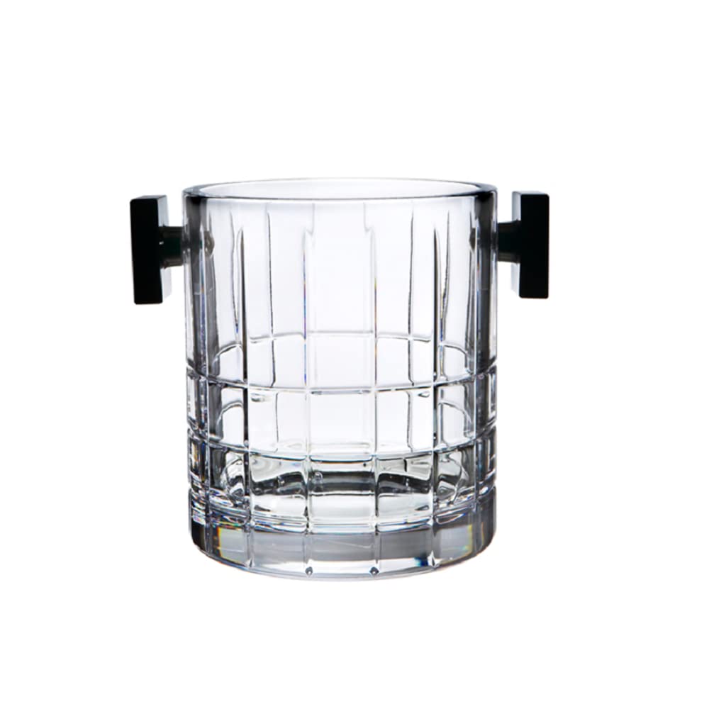 Orrefors Street Clear Glass Ice Bucket - Premium Crystal Ice Bucket for Champagne, Wine & Cocktails - Elegant Barware for Parties, Weddings & Home Entertaining