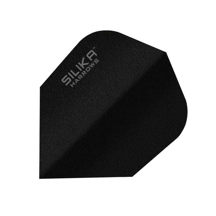 Harrows Silika Solid Dart Flights - Standard Small No.6 Shape - Black | Durable & High-Performance Dart Accessories for Professional & Casual Players | Perfect for Bars, Tournaments & Home Practice