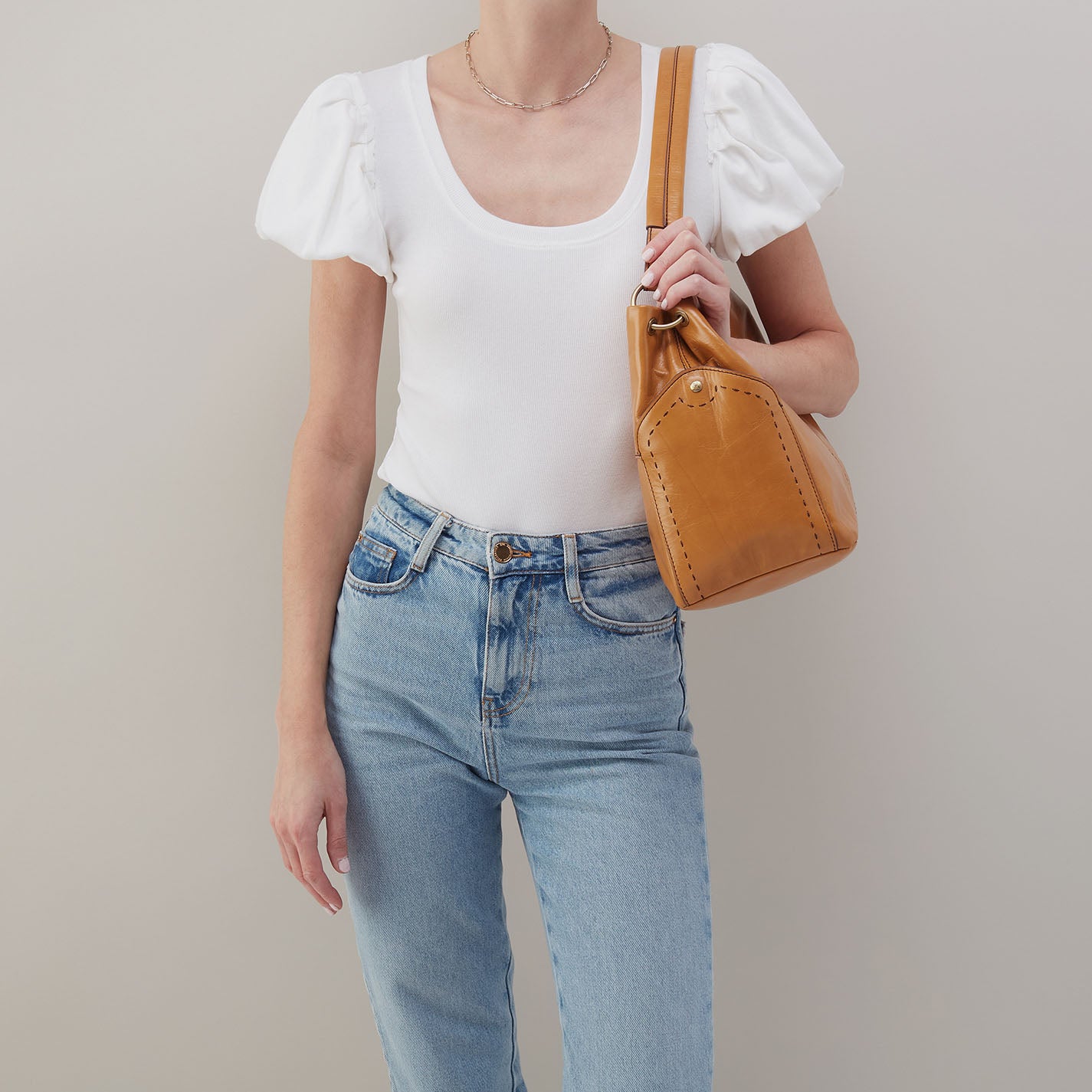 Premium Seneca Shoulder Bag in Genuine Polished Leather - Natural Tan Color - Stylish & Durable Crossbody Purse for Women - Perfect for Work, Travel & Everyday Use