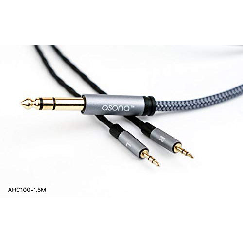 Asona Replacement Headphone Cable with 2.5mm & 6.3mm Connectors - Durable Audio Cable for Studio Headphones, DJ Equipment, and Home Audio Systems