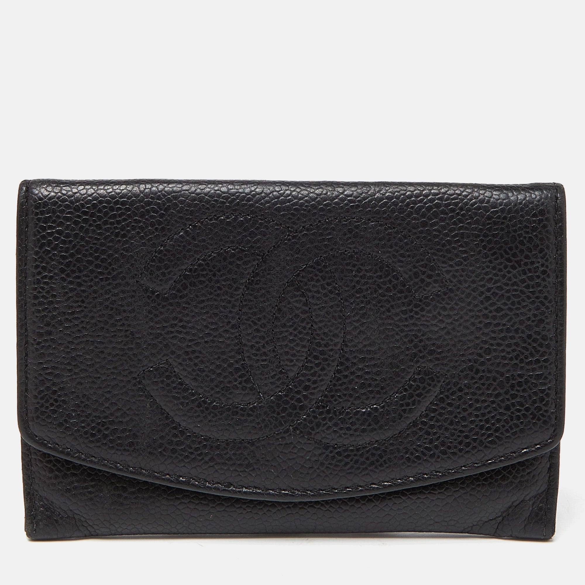 Luxury Black Caviar Leather CC Timeless Continental Wallet for Women | Designer Handmade Leather Wallet | Perfect for Everyday Use, Travel & Gifting