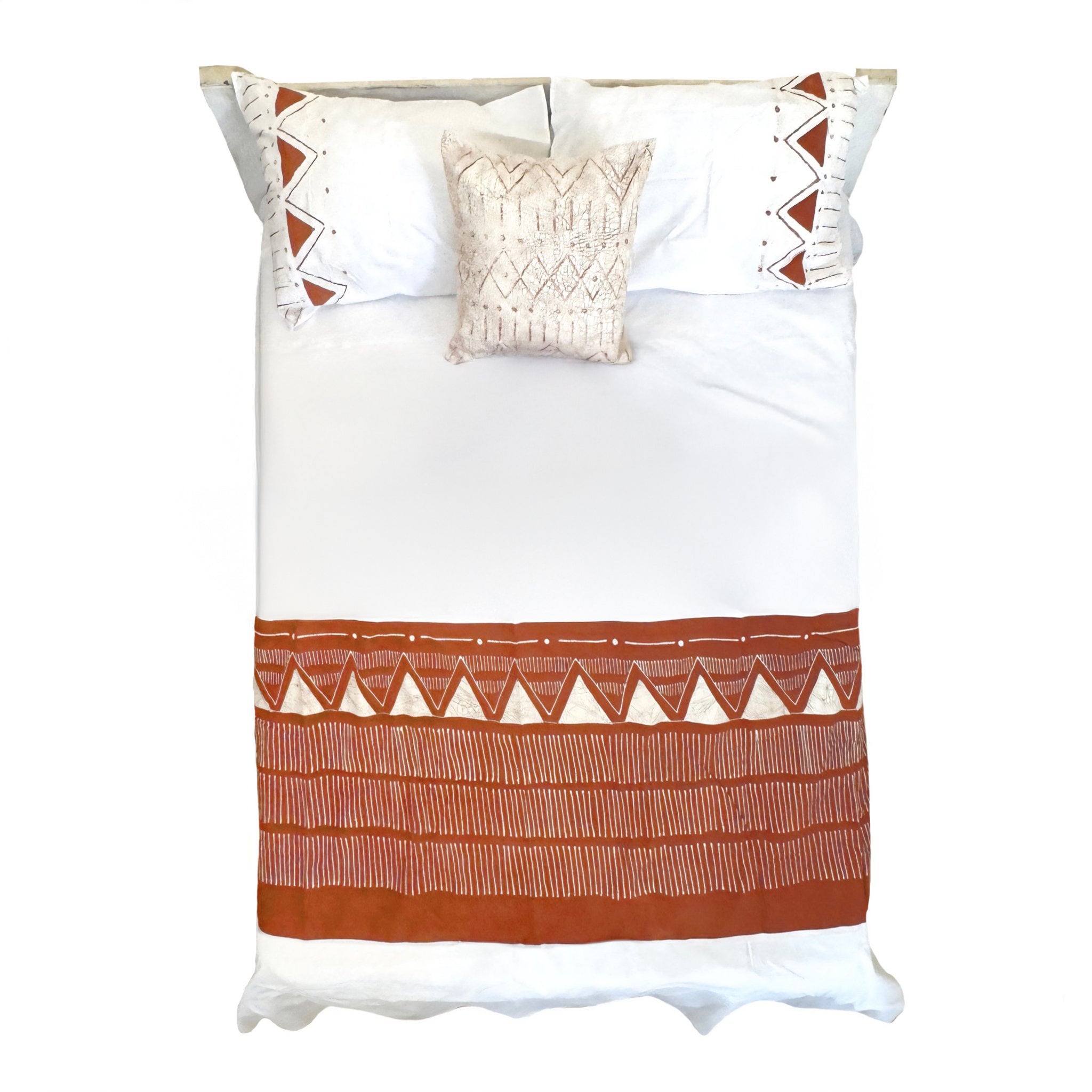 Matika Rust Duvet Cover Set - Soft & Breathable Bedding Set for Queen/King Size - Perfect for Cozy Bedroom Decor & Home Styling