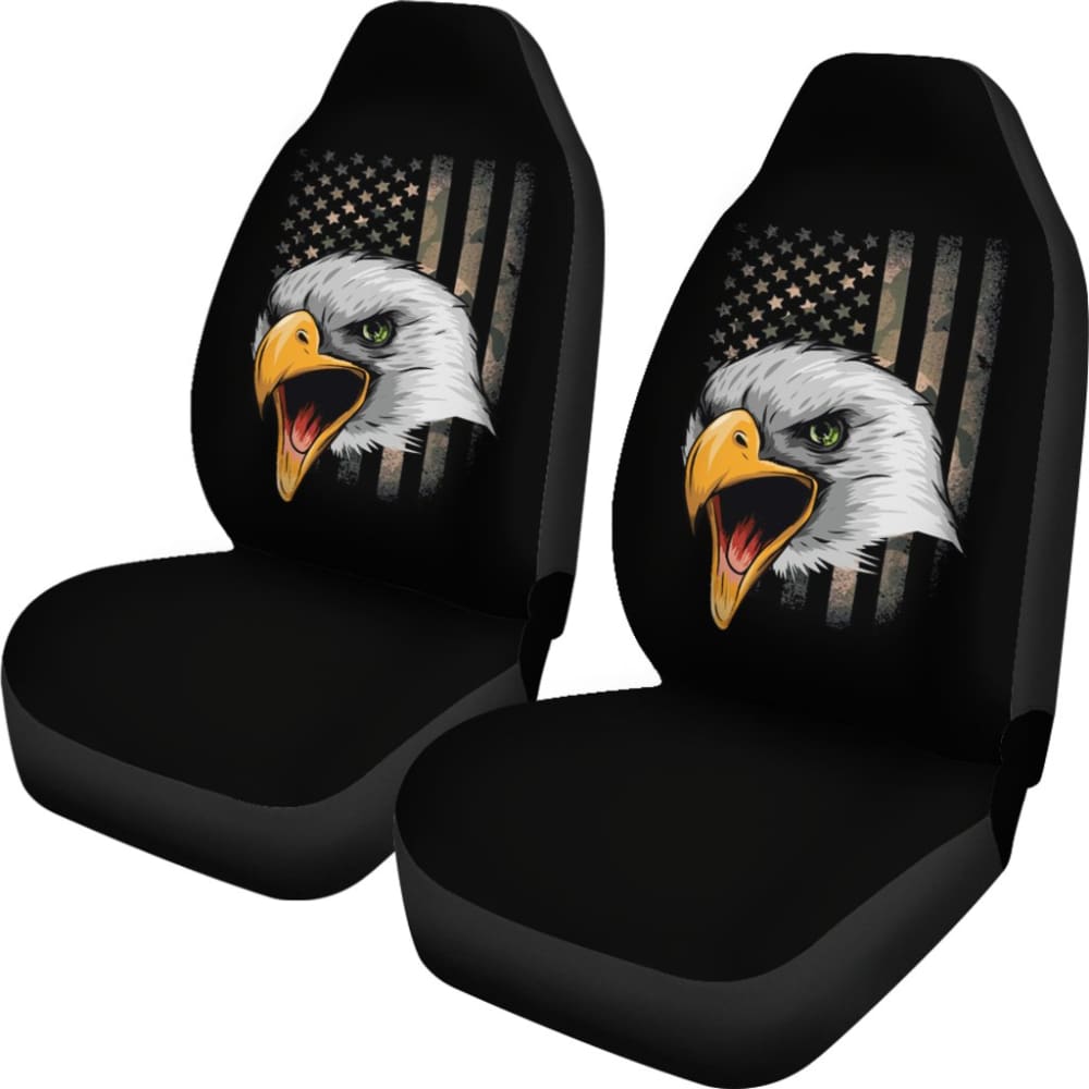 Premium Custom American Flag & Eagle Design Car Seat Covers - Durable Green Auto Accessories for Trucks & SUVs - Perfect for Patriotic Drivers & Road Trips