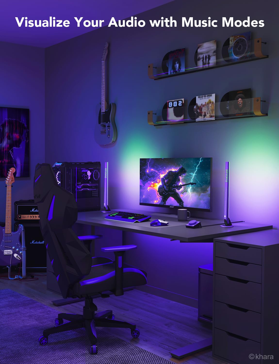 Govee x Evangelion Smart LED Gaming Light Bars with Wi-Fi & Music Sync, 62 Scene Modes, Alexa & Google Assistant Compatible - Perfect for Game Room Decor, PC Setup, and Anime Themed Lighting