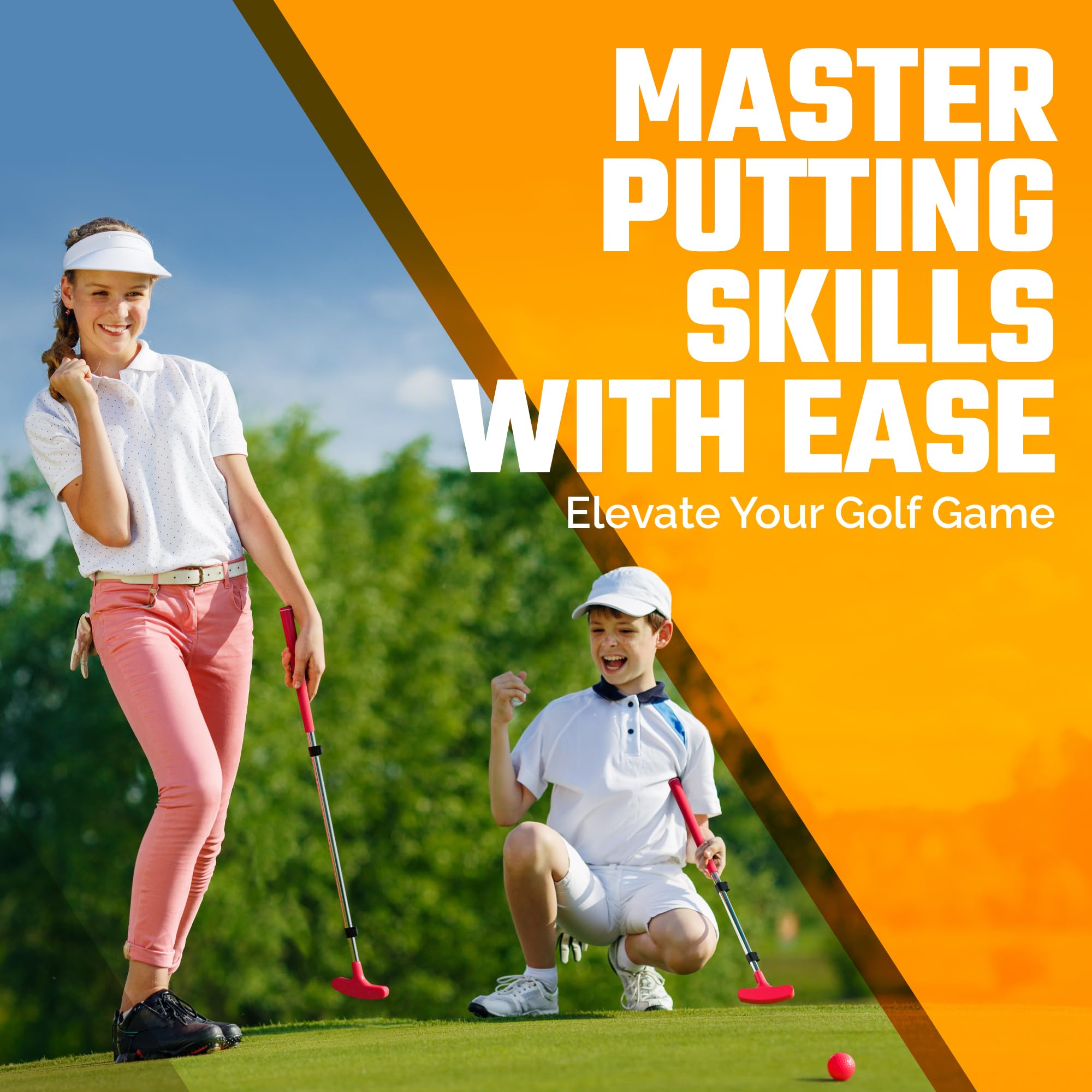 Adjustable Kids Golf Putter - Extendable Shaft for Junior Mini Golf (Right & Left Hand) | Perfect for Backyard Practice, Indoor Putting & Family Fun