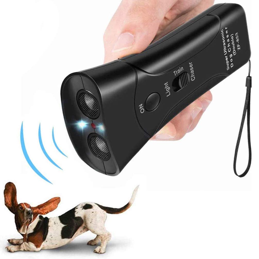 Ultrasonic Dog Trainer Device - Electronic Dog Barking Control & Deterrent Tool - Stop Excessive Barking with Sonic Repeller (Black) - Perfect for Indoor/Outdoor Training, Neighborhood Use & Pet Behavior Correction