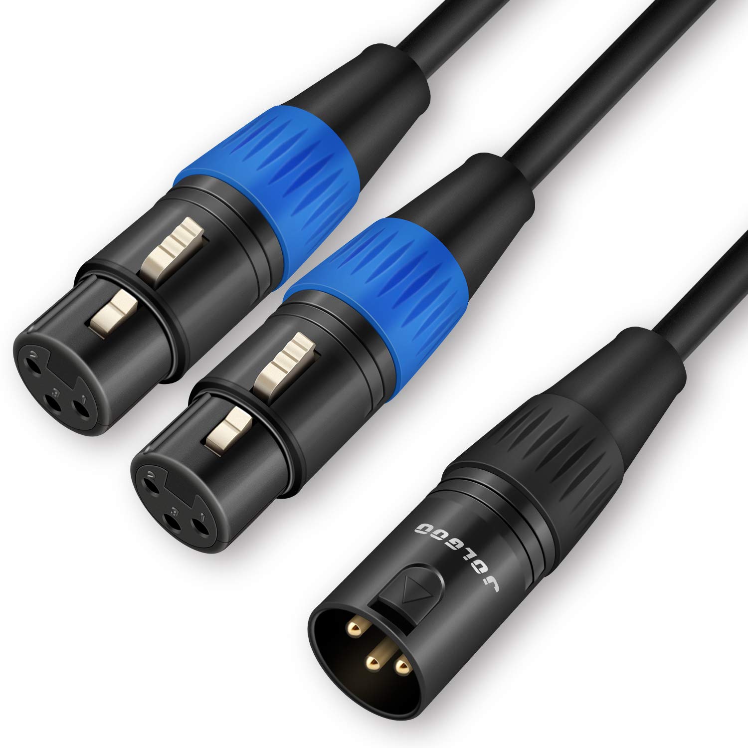 Professional XLR Splitter Cable - Dual Female to Male Y Splitter for Microphones & Audio Equipment (1.6ft/0.5m) - Perfect for Studio Recording, Live Performances & Podcasting