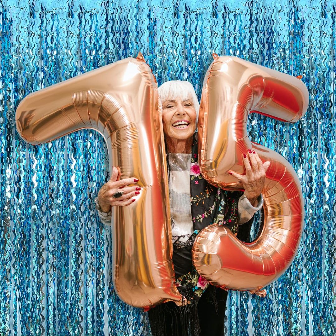 Blue Streamers & Fringe Backdrop - Frozen & Ocean Themed Party Decorations for Birthday, Under The Sea, Pool & Beach Parties - Perfect for Baby Showers, Bridal Showers & Holiday Celebrations