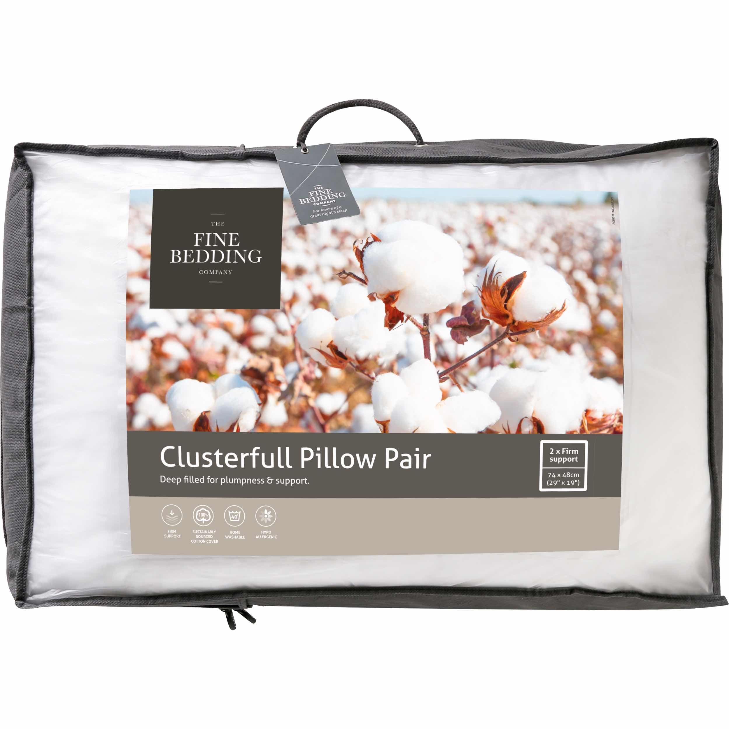 Premium Clusterfill Bed Pillows Set of 2 - Ultra Soft Support for Side, Back & Stomach Sleepers - Perfect for Home, Hotel & Guest Room Comfort