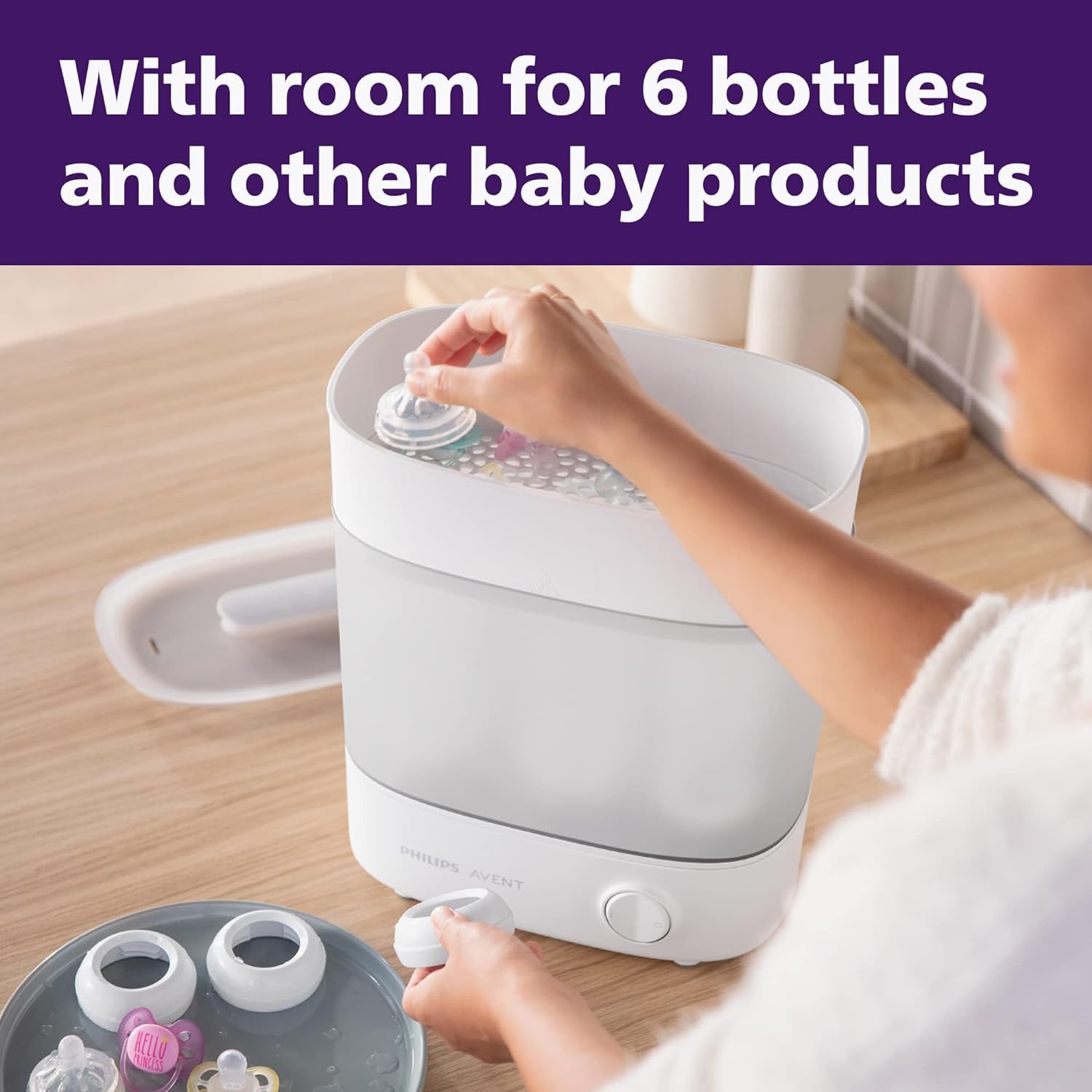 Philips AVENT Advanced Electric Steam Sterilizer SCF291/00 - Baby Bottle Sterilizer for Breast Pump Parts & Pacifiers | Safe & Fast Sanitizing for Newborn Essentials