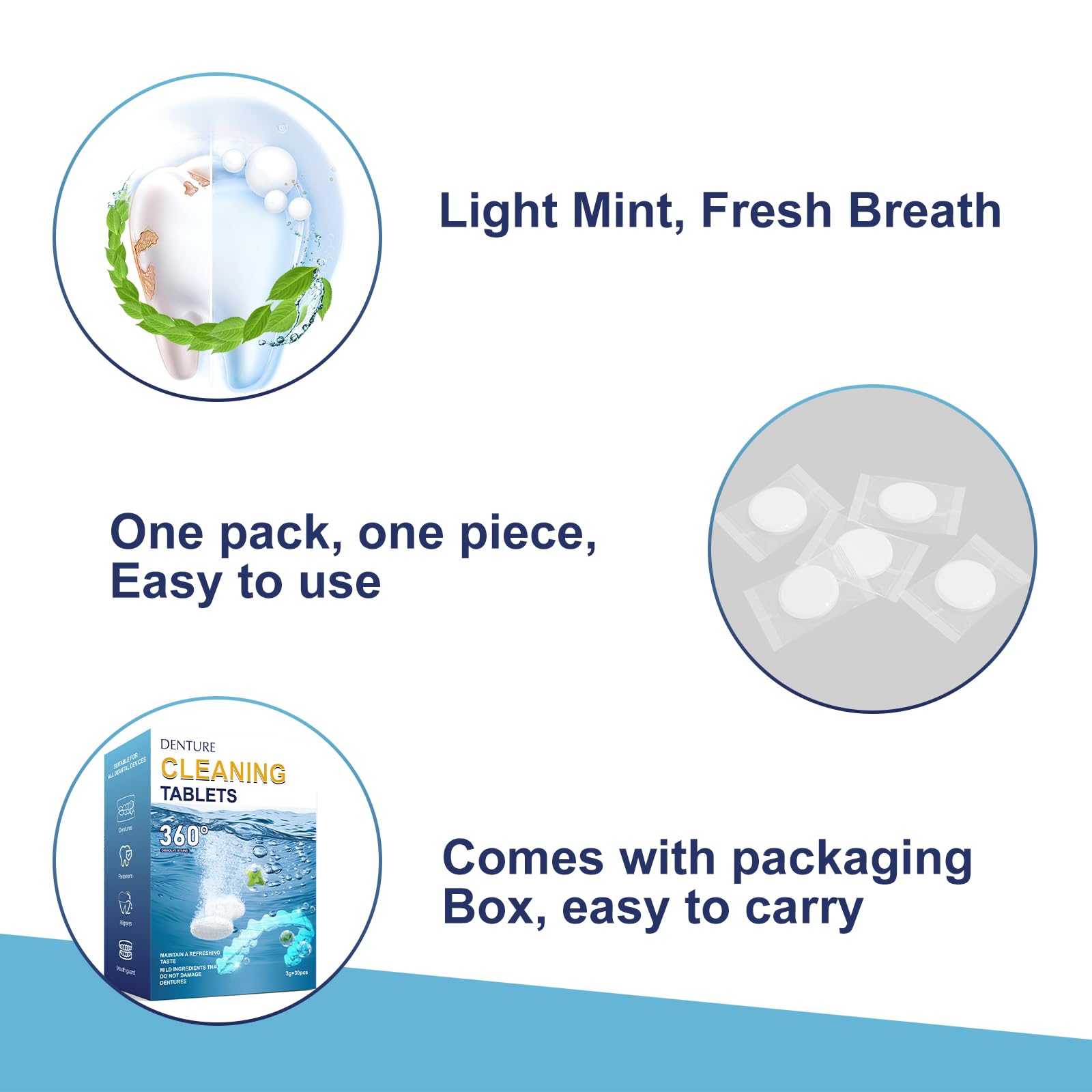 **Invisalign & Retainer Cleaner Tablets - 30 Count | Remove Stains, Odors & Plaque | Safe for Aligners, Night Guards & Dentures | Freshen & Whiten Dental Appliances | Perfect for Travel & Daily Use**