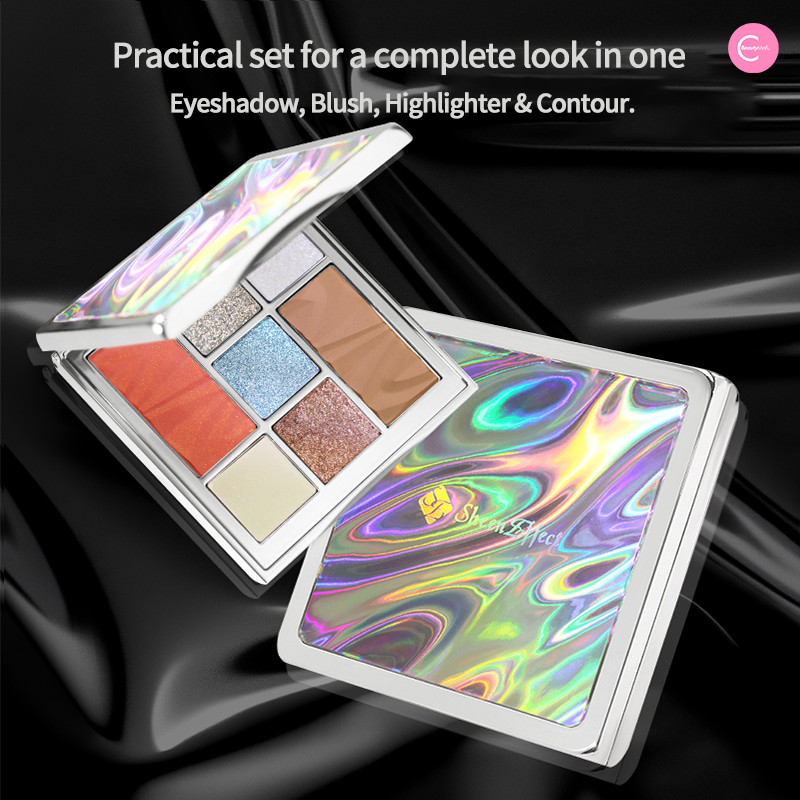 SheenEffect x Xia Dada Chameleon Glow Palette - 12 Color Shifting Highlighter & Eyeshadow Makeup Kit for Face & Body - Perfect for Festival, Rave & Night Out Makeup Looks