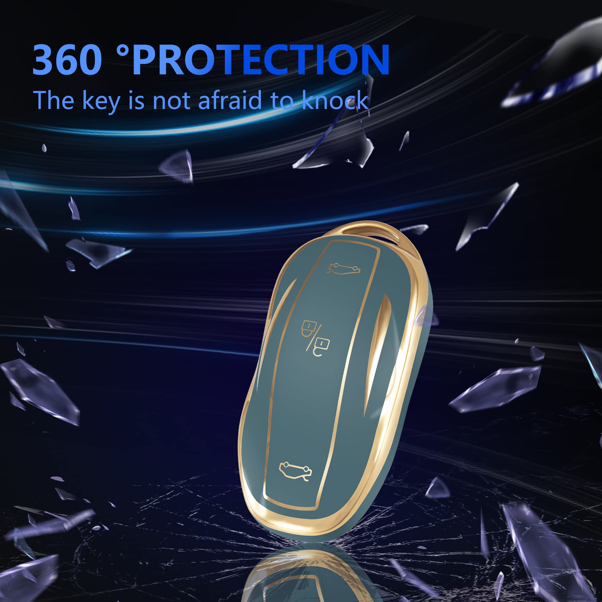 Premium Tesla Key Fob Cover Case with Keychain - Compatible with Model S | Durable Protection & Stylish Design | Perfect for Everyday Use, Gifts & Car Enthusiasts