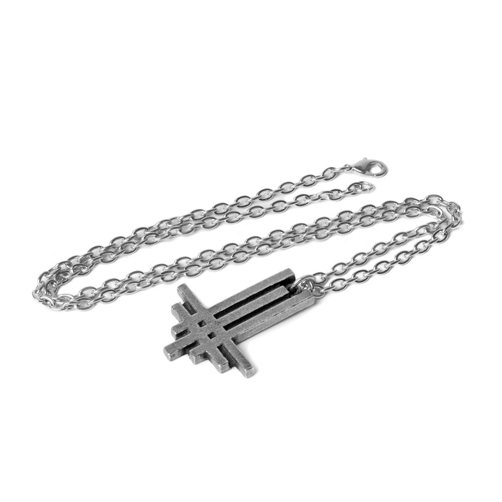 Stylish Inverted Triple Truimviratus Cross Pendant Necklace - Gothic Jewelry for Men & Women - Perfect for Everyday Wear, Halloween Costumes, and Alternative Fashion