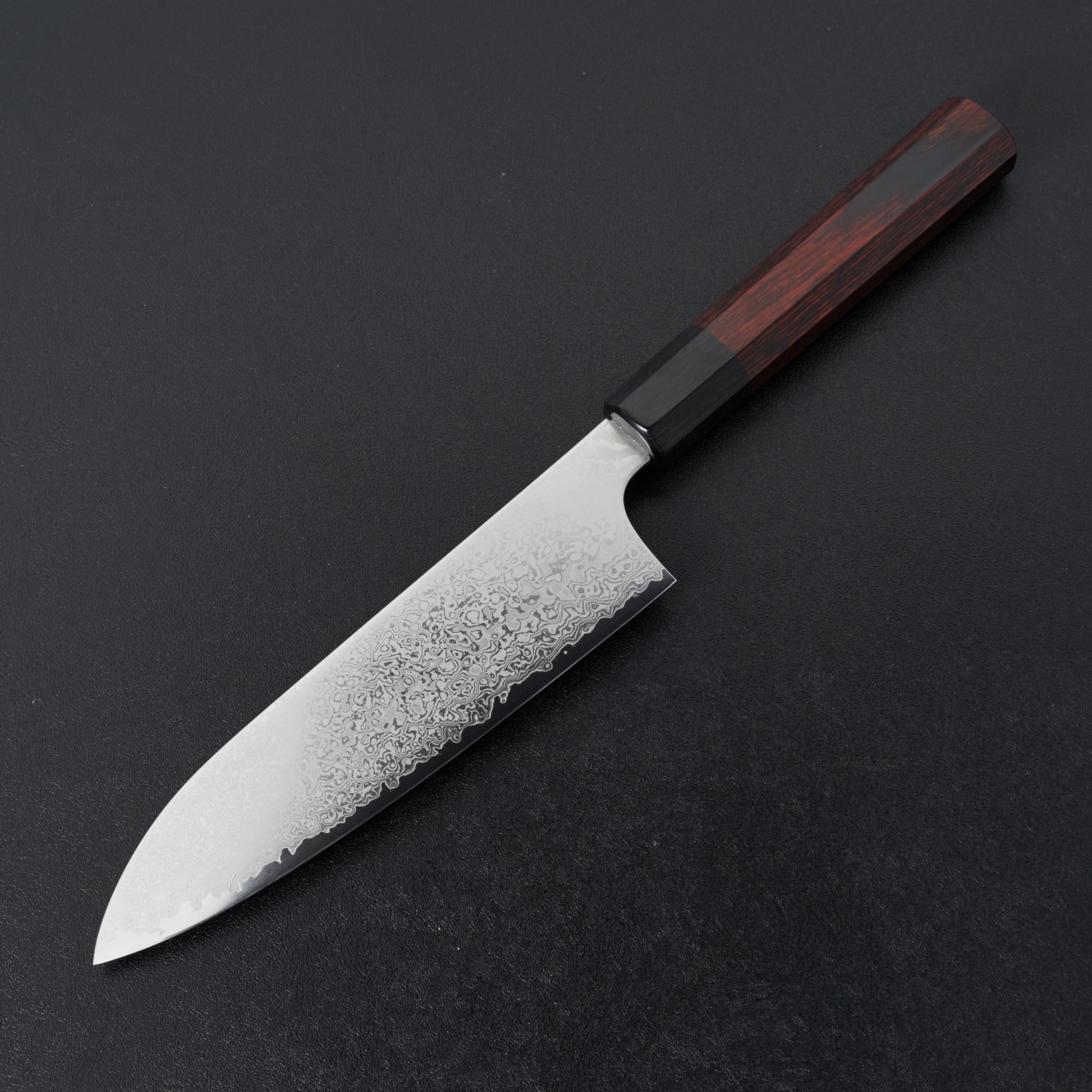 Hitohira Imojiya TH Damascus Santoku Knife 180mm with Pakkawood Handle - Premium Japanese Kitchen Knife for Slicing, Dicing & Chopping Vegetables, Meat & Fish