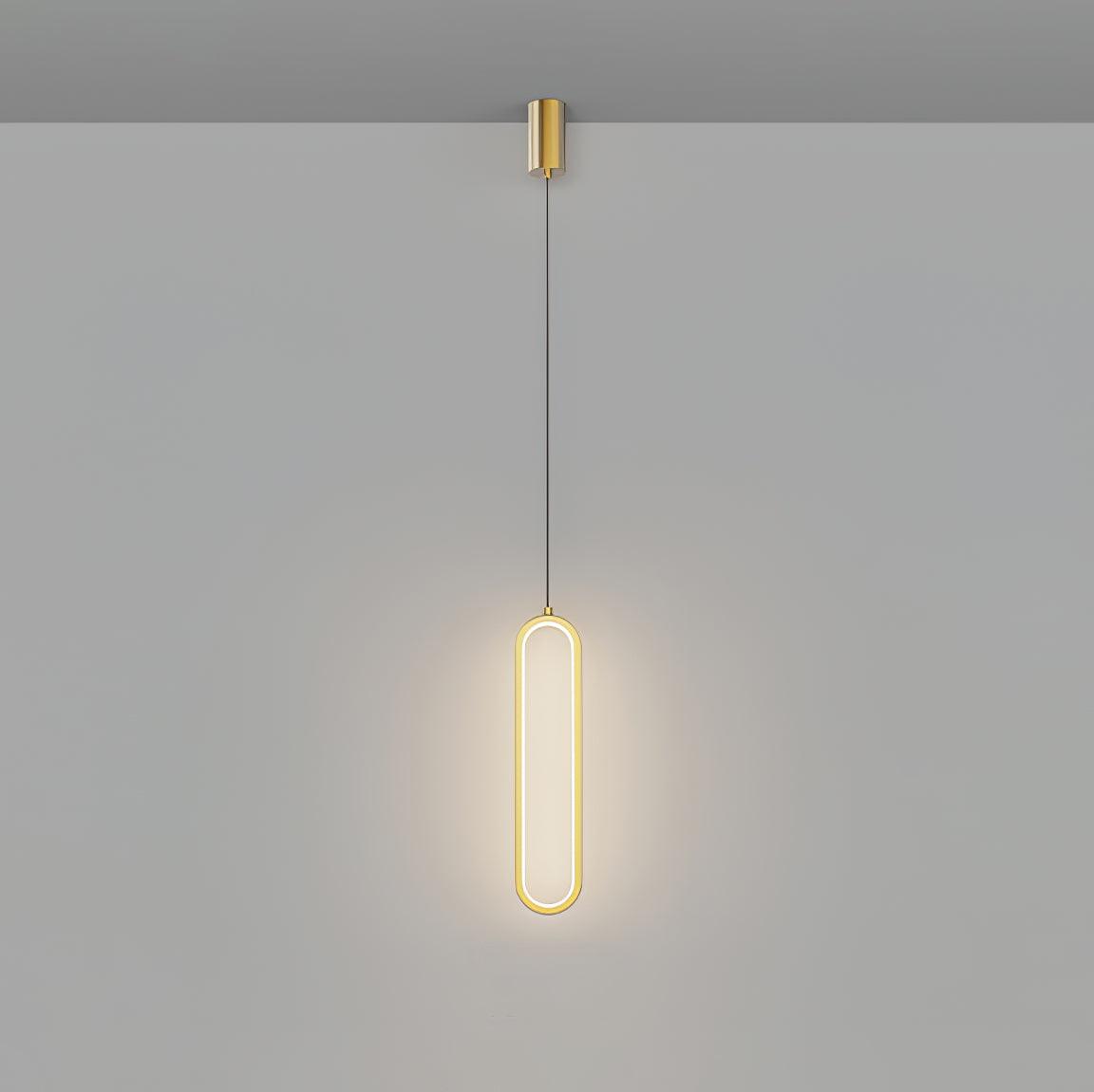 Modern Long Oval LED Pendant Light - Dimmable Hanging Fixture for Kitchen Island, Dining Room & Bedroom Lighting