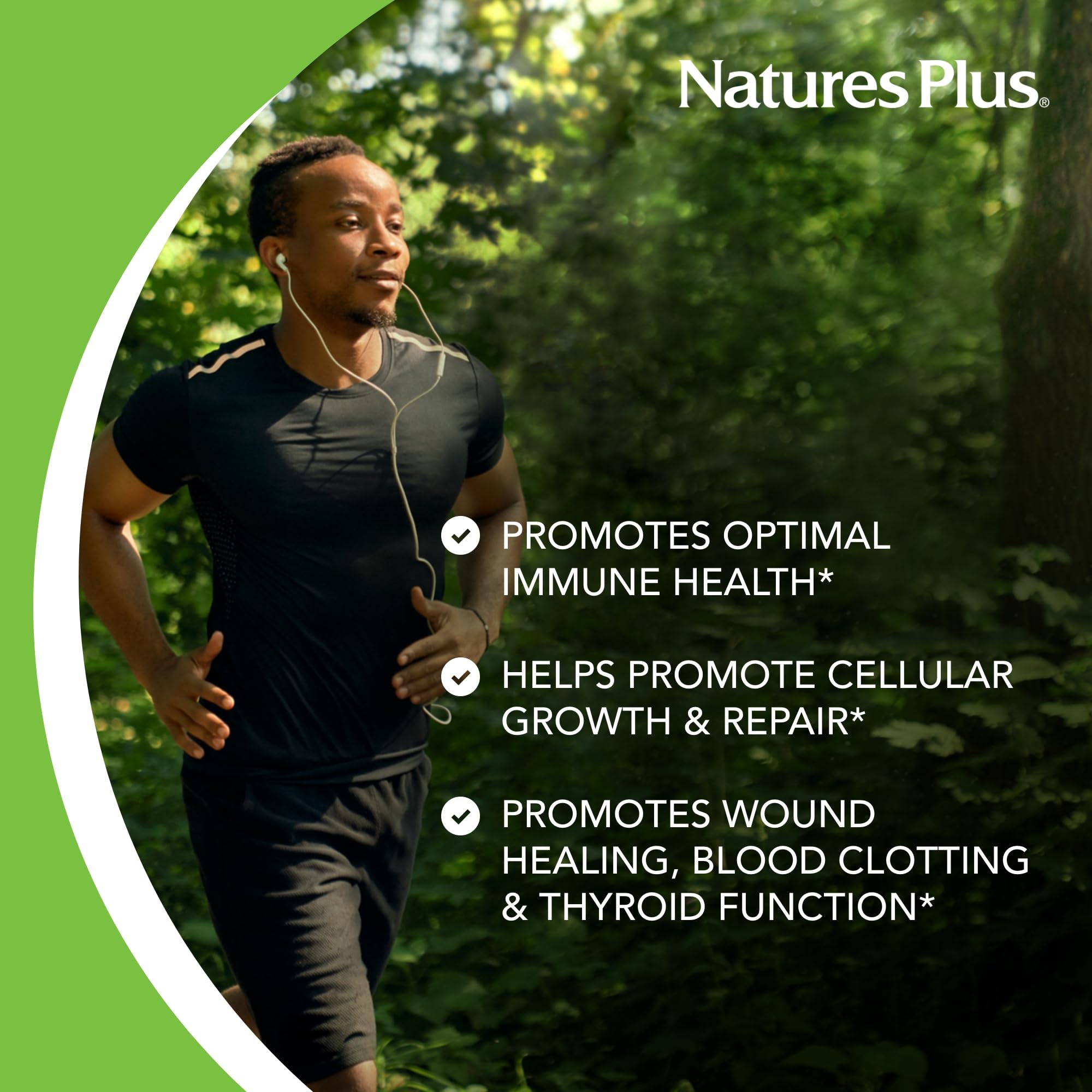 NaturesPlus Zinc 50mg - 90 Vegetarian Tablets | Gluten Free Supplement for Immune Support & Skin Health - Daily Wellness & Immune Booster
