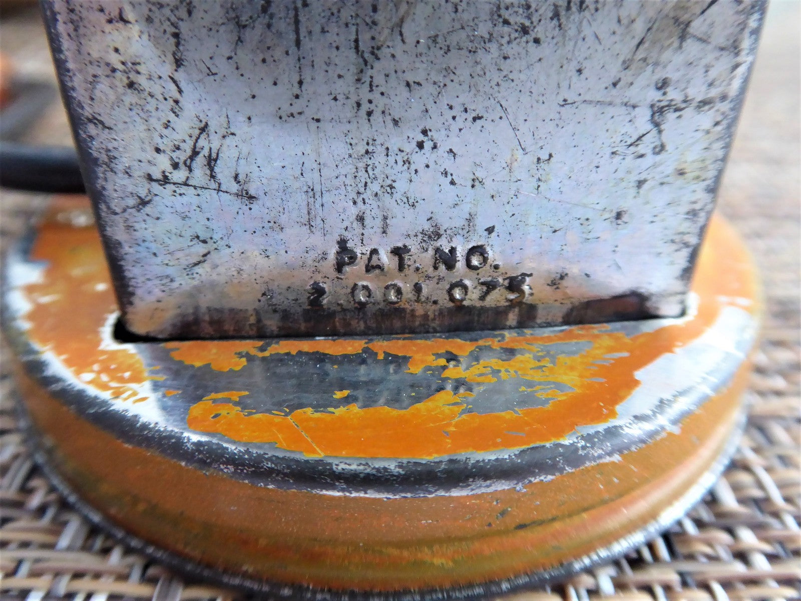 Vintage 1930s Hazel Atlas Glass Nut Chopper with Metal Top - Original Orange Paint - Perfect for Crushing Nuts, Herbs, and Spices for Baking, Cooking & Cocktails