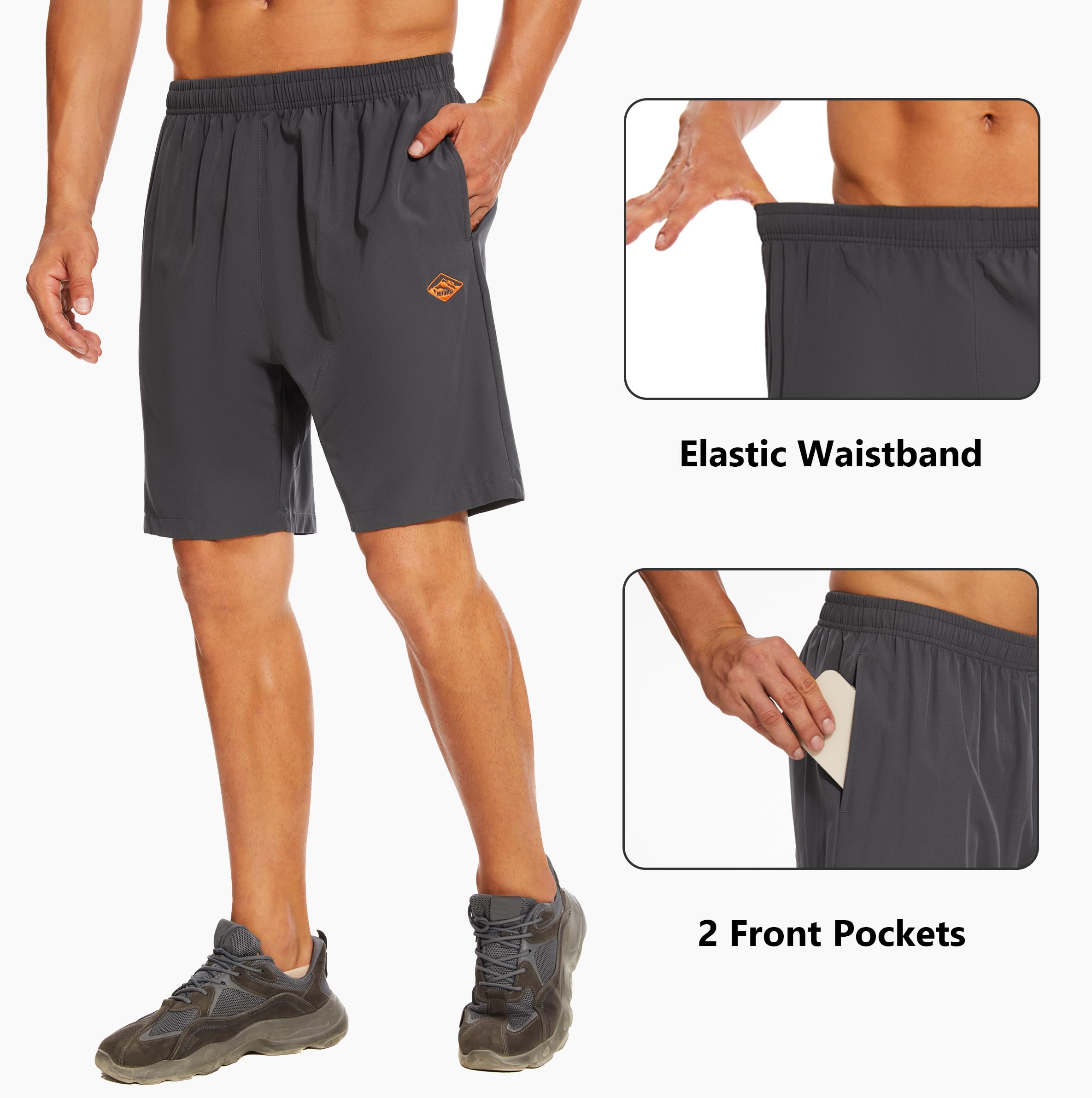 Vcansion Men's Quick Dry Hiking Shorts - Lightweight Outdoor Sports Shorts for Running, Swimming & Skateboarding | Perfect for Summer Adventures & Water Activities