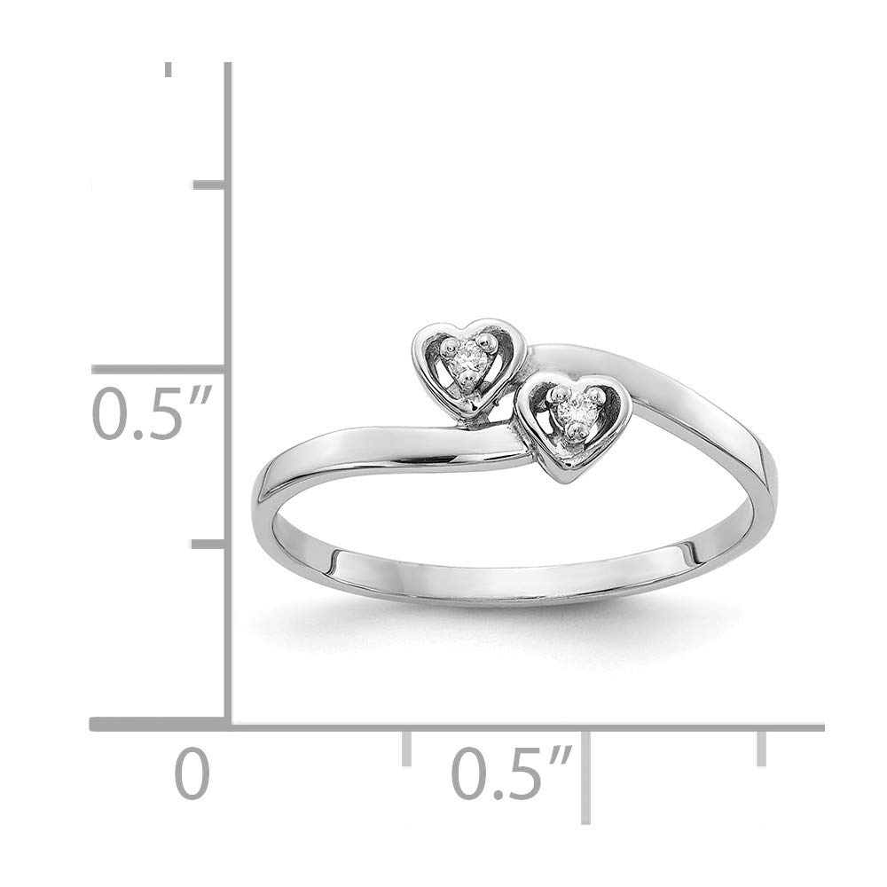 14K White Gold AA Diamond Heart Ring for Women - Elegant Polished Jewelry for Valentine's Day, Anniversary & Romantic Gifts
