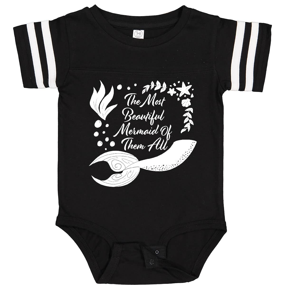 Inktastic The Most Beautiful Mermaid of Them All Baby Bodysuit - Cute Mermaid Tail Design for Newborns & Infants | Perfect for Beach Photos, Birthday Parties & Mermaid-Themed Events