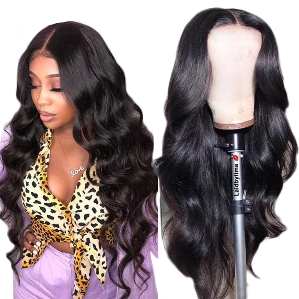 13x6 HD Lace Front Wigs 100% Brazilian Virgin Human Hair - 26 Inch Body Wave Natural Black Pre Plucked Wig with Baby Hair & 180% Density for Black Women | Perfect for Daily Wear, Special Occasions & Protective Styling