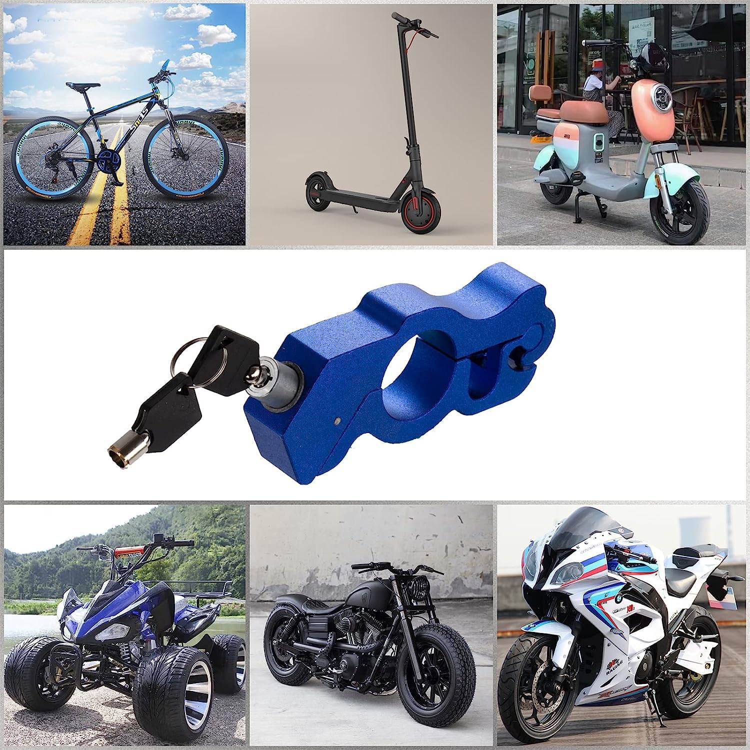 Heavy Duty Motorcycle Brake Lock - Anti-Theft Handlebar Security Lock for Dirt Bikes, Mopeds, Scooters & ATVs | Durable Bike Accessories for Outdoor Parking & Theft Protection