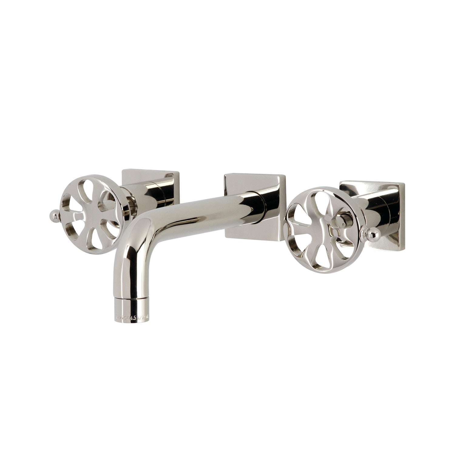 Belknap KS6126RX 3-Hole Wall Mount Bathroom Faucet with Double Handles in Polished Nickel - Perfect for Modern Bathroom Vanities and Powder Rooms