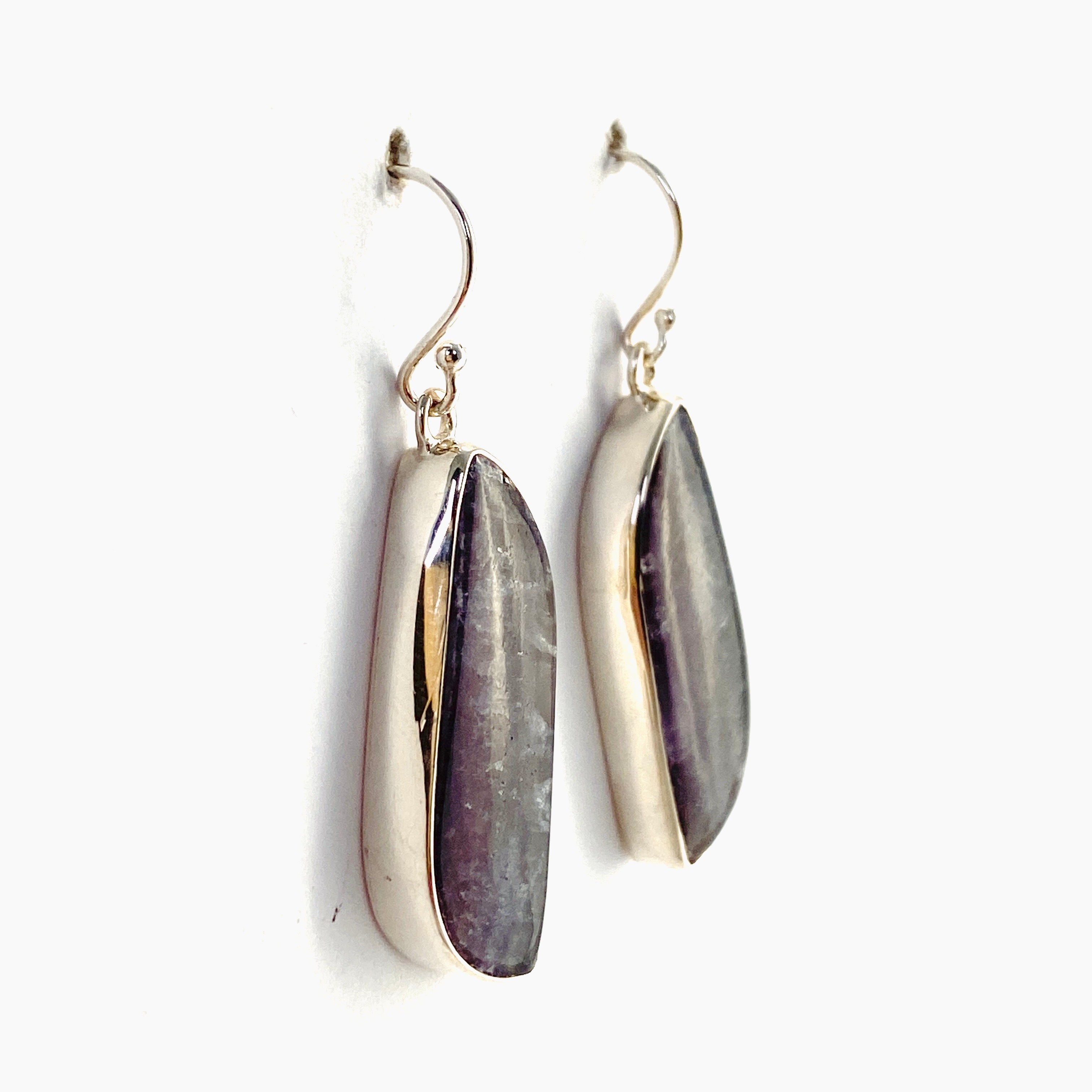 Fluorite Freeform Cabochon Earrings KEGJ1559 - Natural Stone Jewelry for Women, Boho Chic Accessories - Perfect for Everyday Wear, Gift Giving & Spiritual Healing