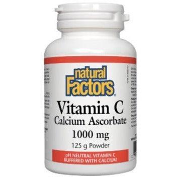 Natural Factors Vitamin C Calcium Ascorbate 1000mg Powder (125g) - Immune Support & Antioxidant Boost for Daily Wellness