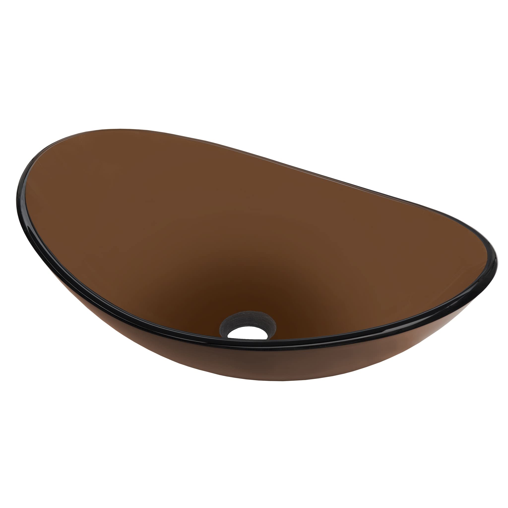 Novatto TIS-324T BABBUCCIA Modern Glass Vessel Bathroom Sink - Premium Tempered Glass Vanity Sink for Contemporary Bathroom Decor, Perfect for Home, Hotel, and Spa Renovations