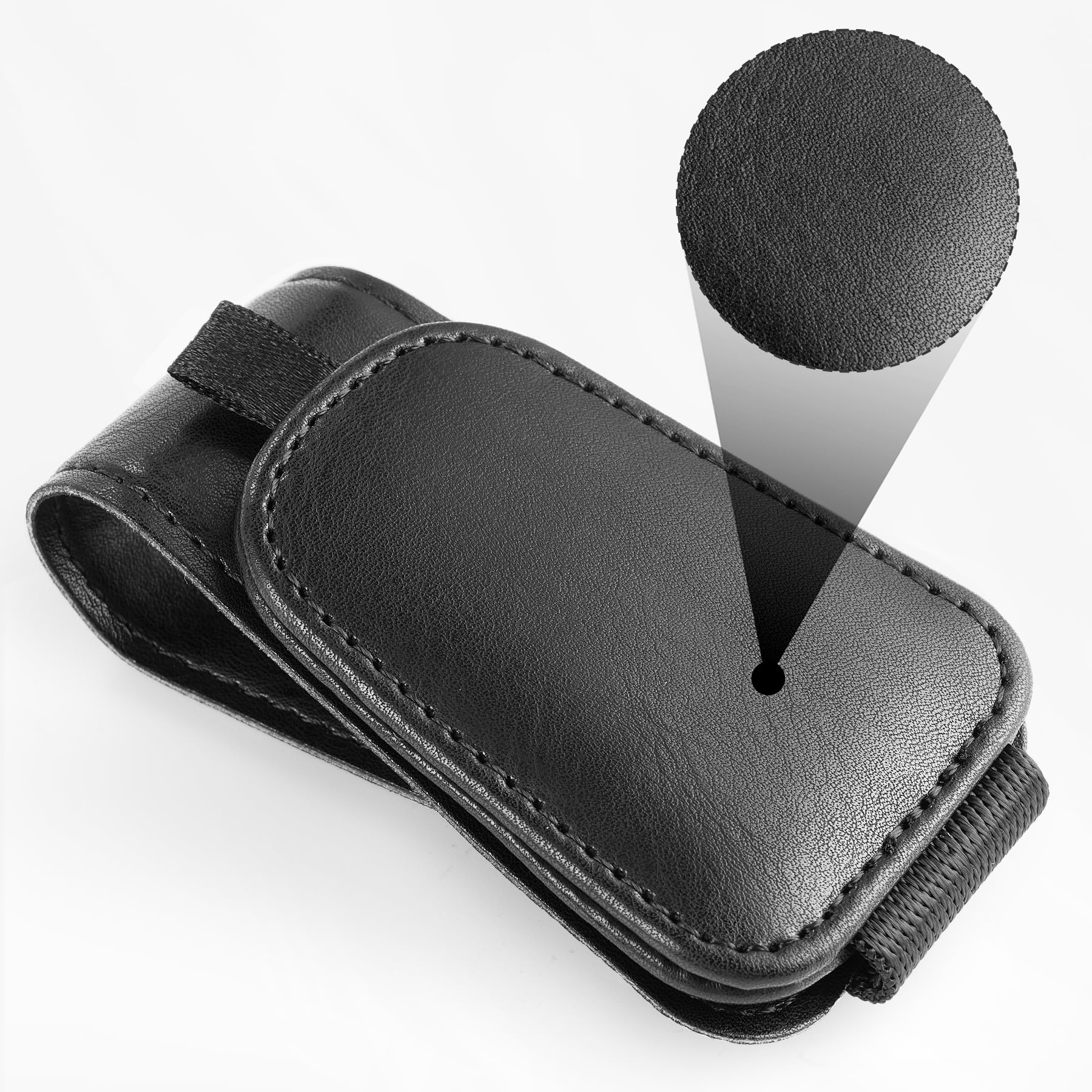 SINGARO 2 Pack Magnetic Sunglass Holder for Car Visor - Universal Non-Slip Leather Eyeglass Clip - Car Accessories for Men & Women (Black) - Perfect for Road Trips, Commuting & Daily Driving