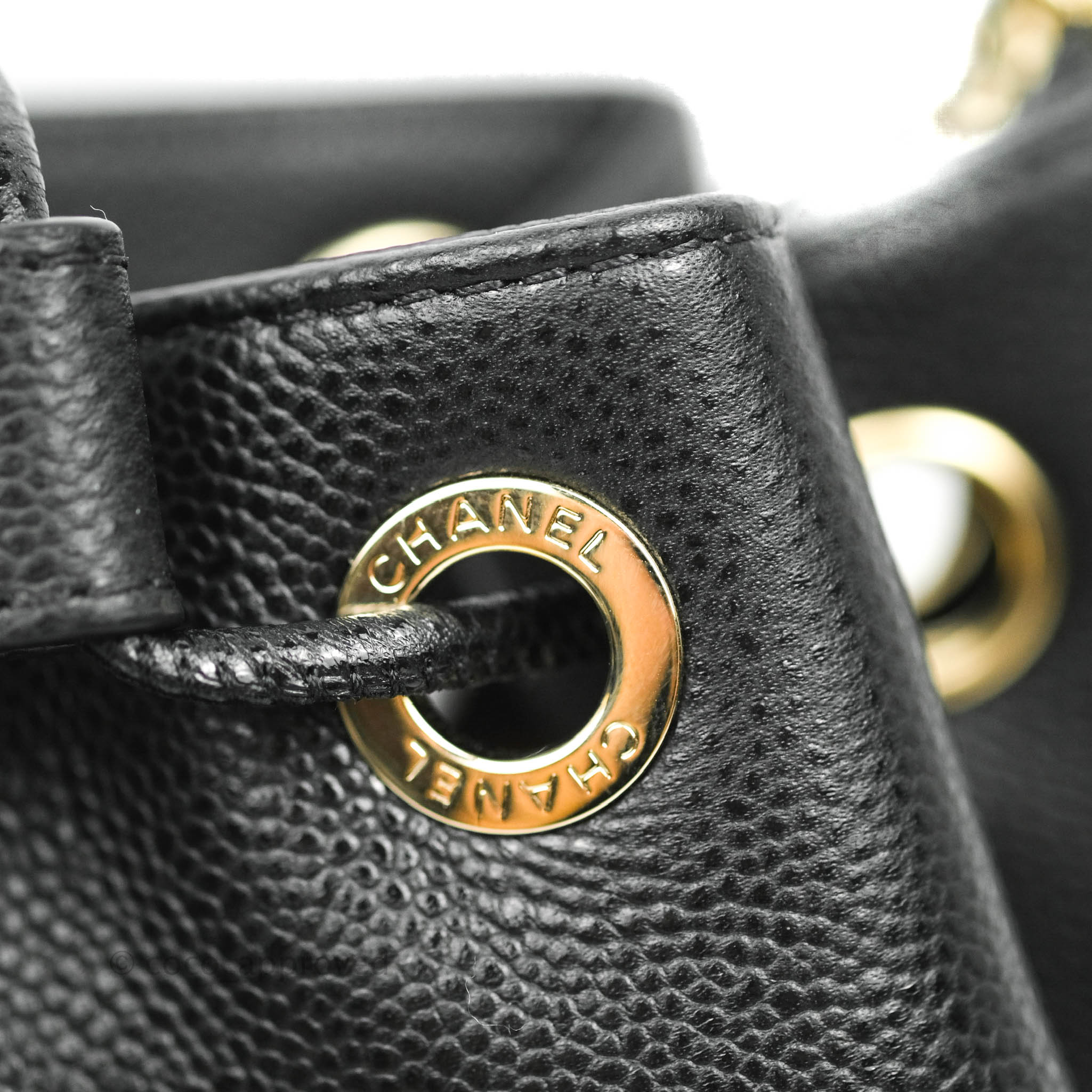 Chanel Business Affinity Drawstring Bucket Bag in Black Caviar Leather with Gold Hardware - Perfect for Work, Travel & Everyday Luxury
