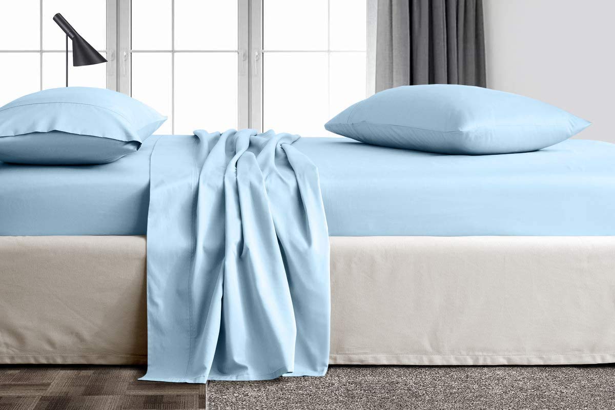 Premium 100% Egyptian Cotton Sheets for Full Size Bed - Soft, Breathable & Hypoallergenic - Deep Pocket Fitted Sheet Set (1 Flat Sheet, 1 Fitted Sheet, 2 Pillowcases) - Ideal for Home, Hotel & Guest Room Use