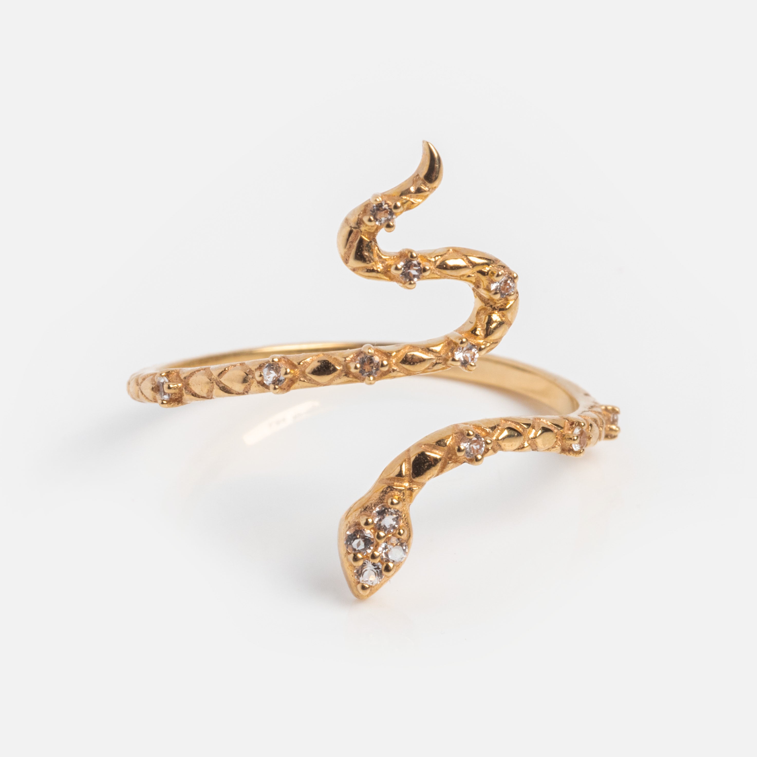 Solid Gold Wrapped Snake Ring for Wisdom & Protection - Elegant Jewelry Gift for Women, Spiritual Serpent Ring for Meditation & Yoga Accessories