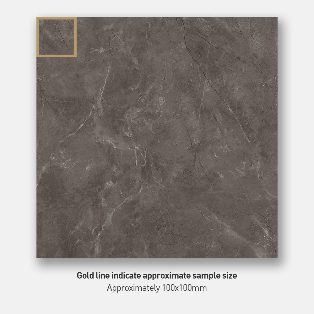 Eleonora Dark Grey 600x600mm Polished Porcelain Tile - Premium Flooring for Living Room, Kitchen & Bathroom Renovation