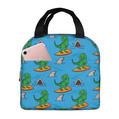 Dinosaur Lunch Bags Cooler Tote - Reusable Insulated Lunch Box for Men, Women & Kids - Perfect for School, Work, Picnic, Camping & Outdoor Activities