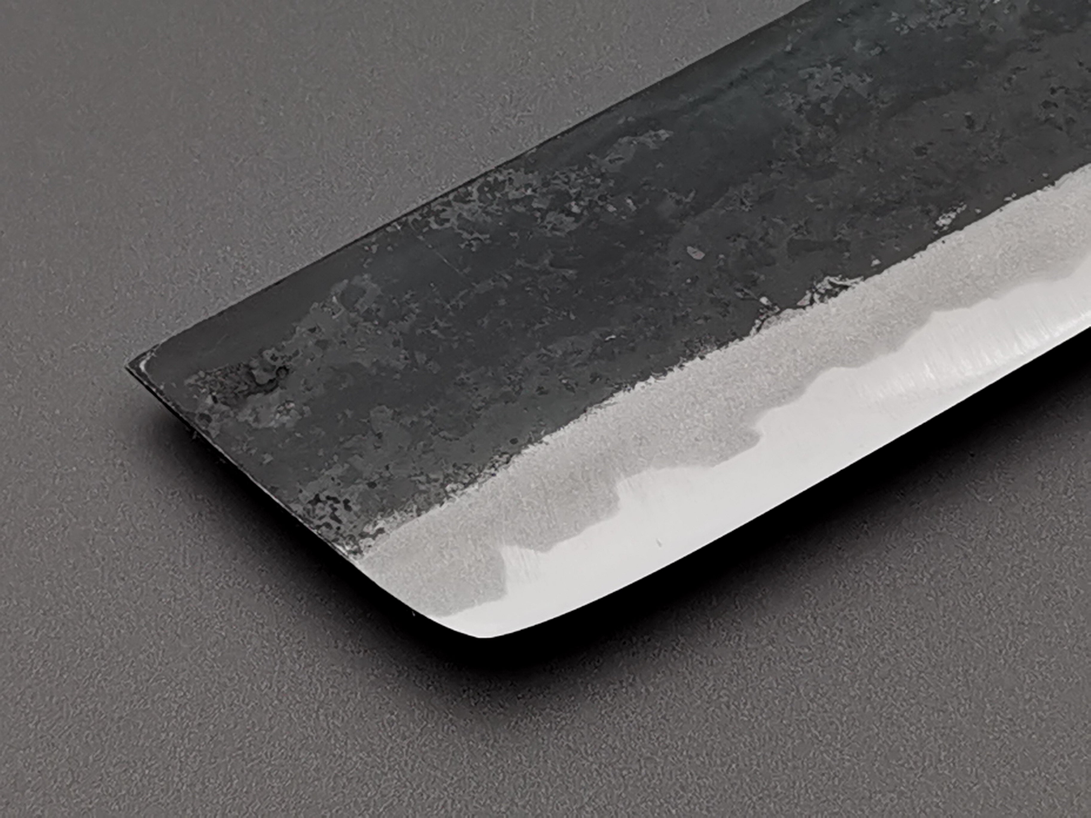 Premium Japanese Aogami Kurouchi Nakiri Knife by Kyohei Shindo - High Carbon Steel Kitchen Knife for Professional Chefs & Home Cooking - Perfect for Slicing Vegetables, Herbs & Sushi Prep