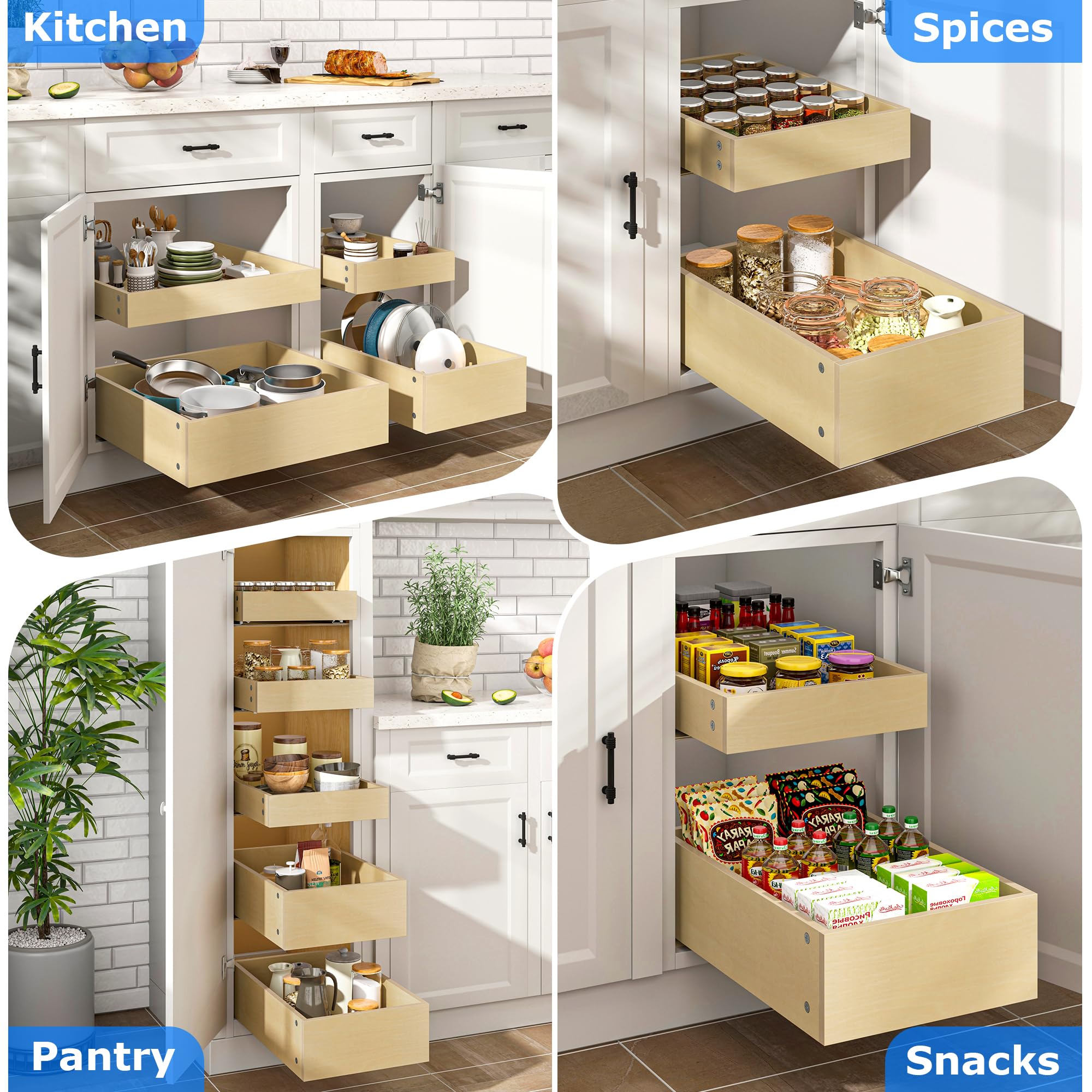 Soft Close Pull Out Drawers for Cabinets - 11