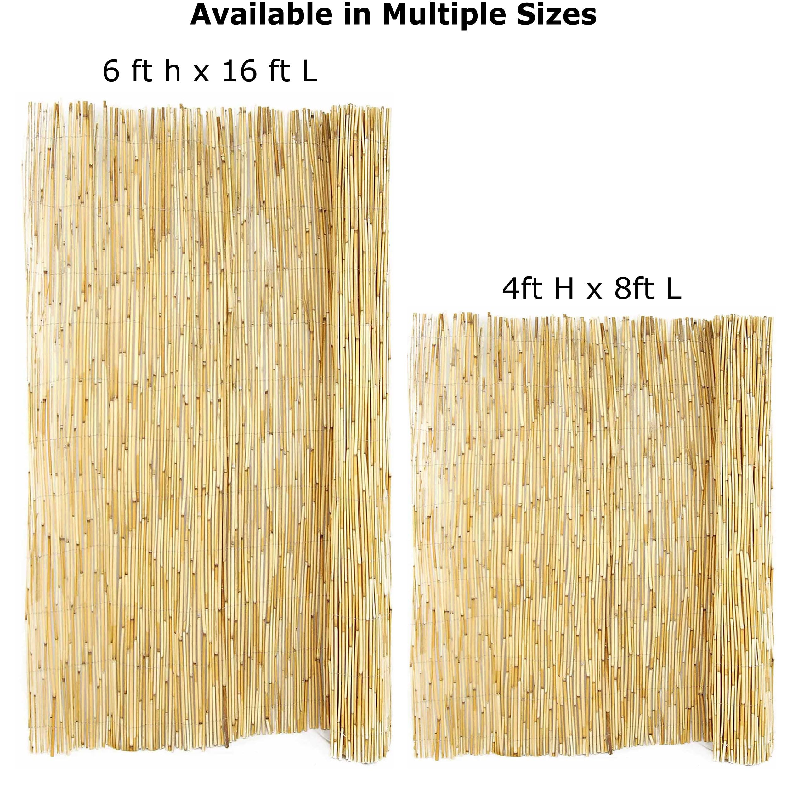 Natural Reed Fencing 4 ft H x 8 ft L (4-Pack) - Decorative Backyard Garden Fence Divider for Privacy, Patio Screening & Outdoor Landscaping