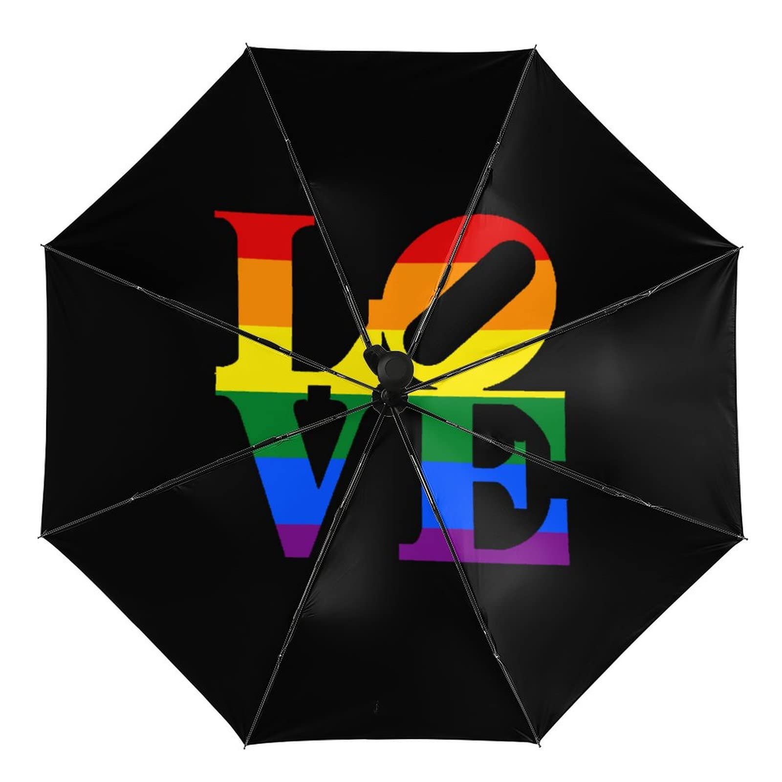 Rainbow Pride Folding Umbrella - Windproof Compact Travel Umbrella with UV Protection for LGBTQ+ Community | Perfect for Pride Parades, Festivals & Outdoor Events