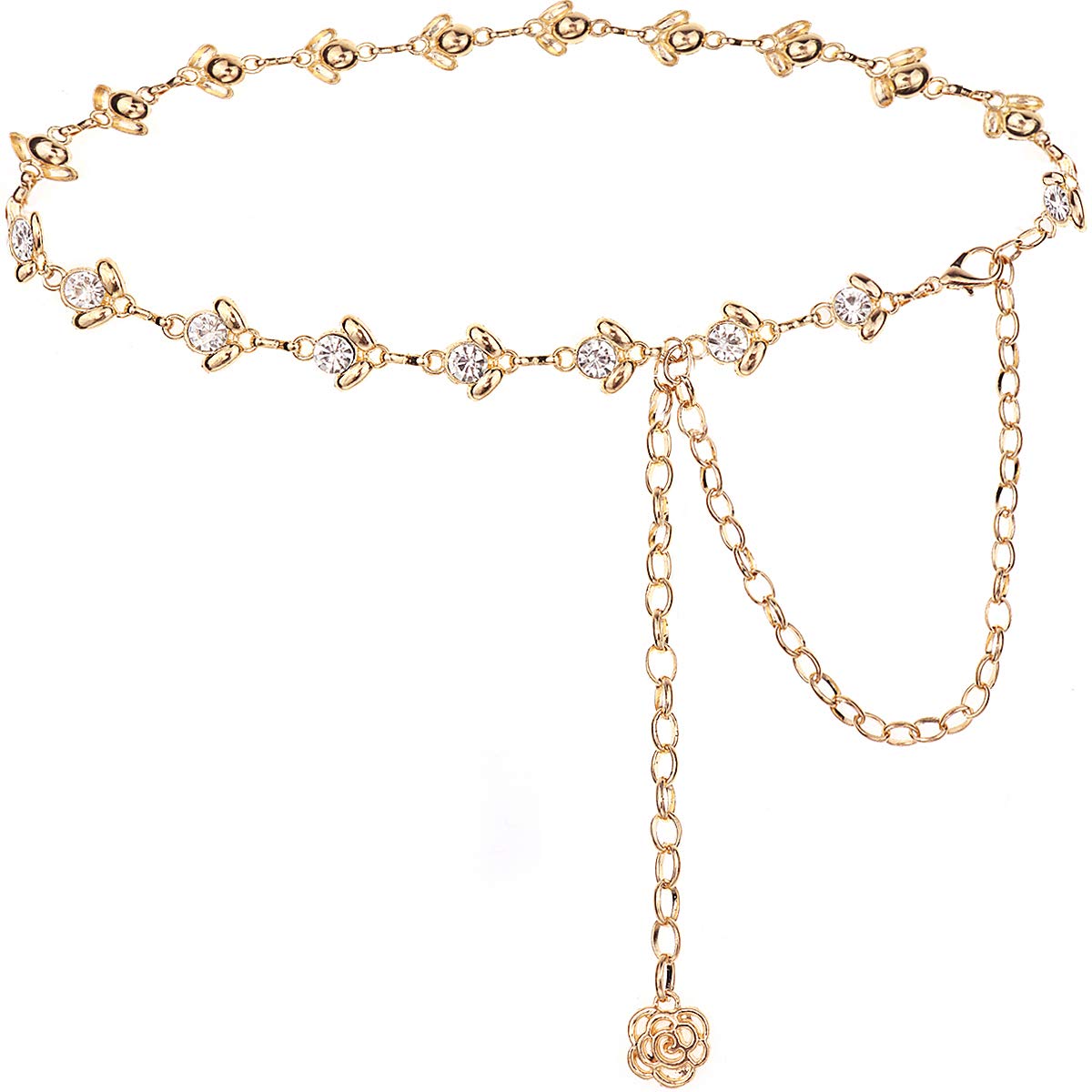 Elegant Rhinestone Waist Chain Belt for Women - Sparkling Body Jewelry for Dresses, Parties & Special Occasions