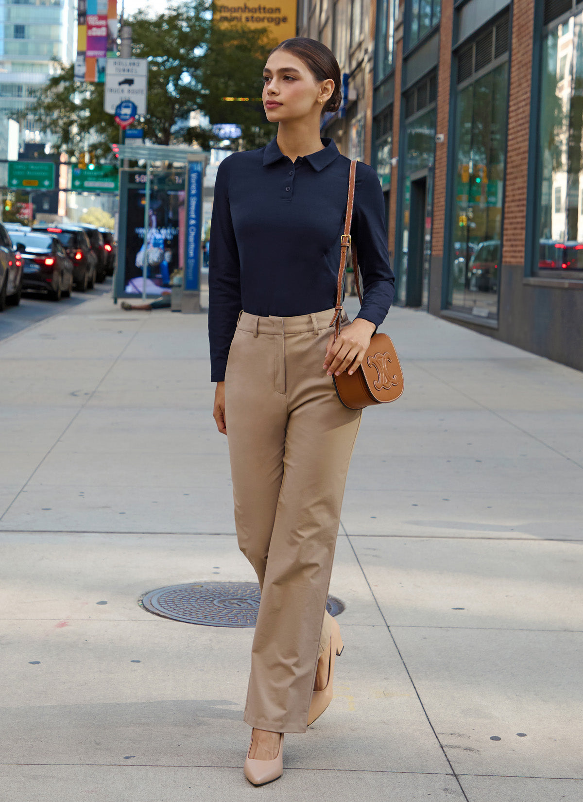 Women's Fluffy Bootcut Twill Pants - Soft & Stretchy Winter Slacks for Work & Casual Wear | Warm & Comfortable Office Pants for Women