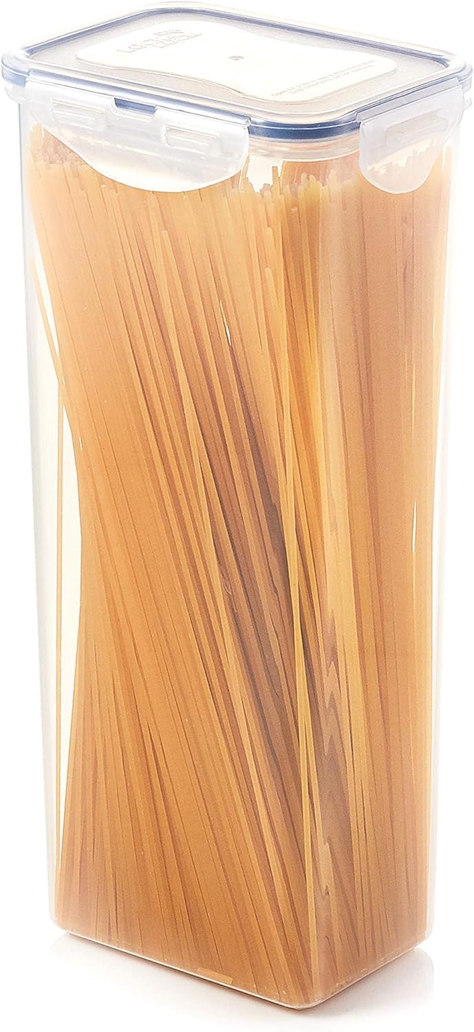 LocknLock Airtight Food Storage Container - 68 oz (8.5 Cup) Rectangular Tall Pasta & Dry Food Organizer | Perfect for Pantry, Kitchen, Meal Prep & Bulk Food Storage