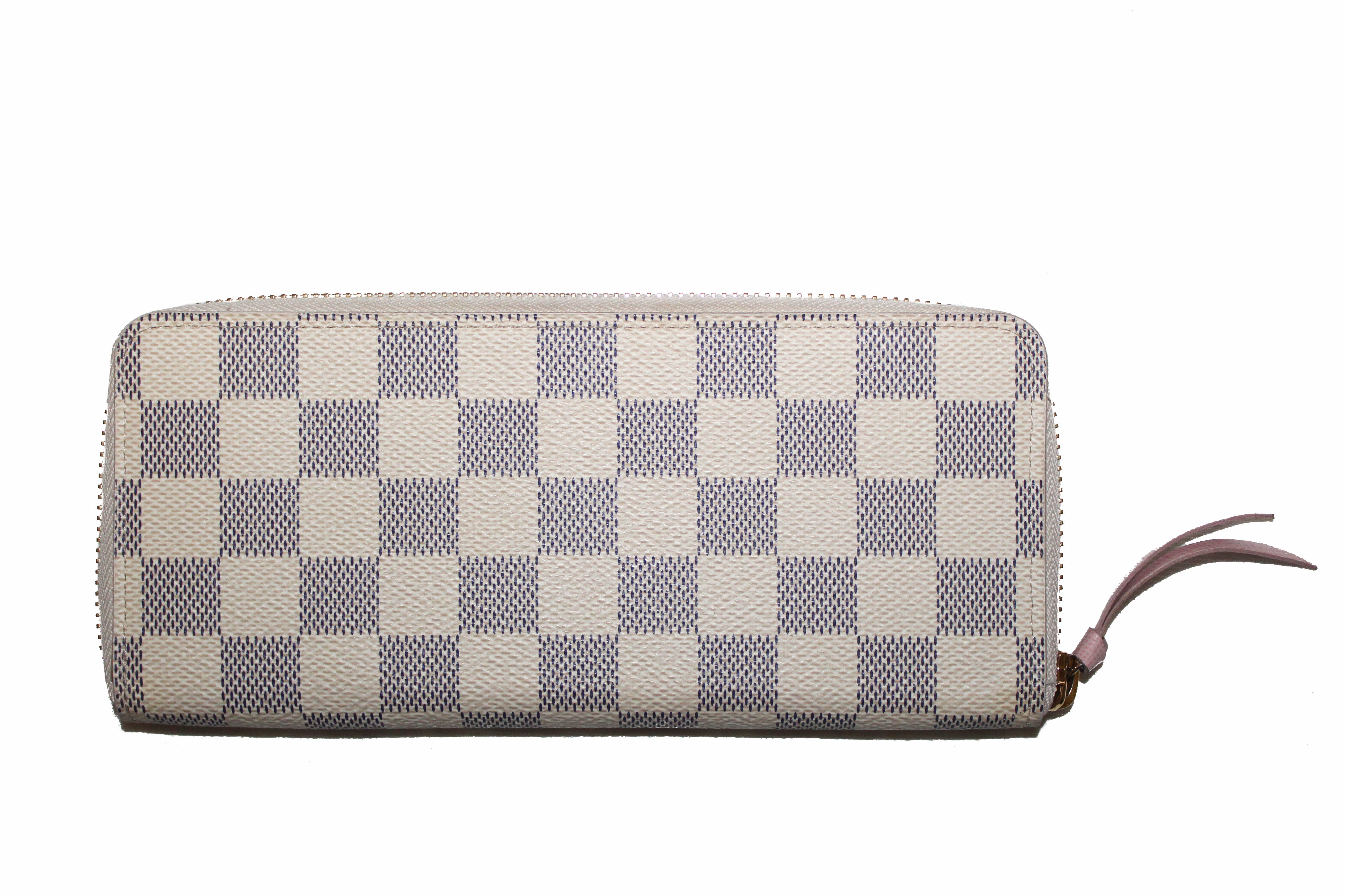 Authentic Louis Vuitton Damier Azur Canvas Clemence Zippy Wallet for Women - Luxury Designer Wristlet Clutch with Zip Closure - Perfect for Everyday Use, Travel & Special Occasions