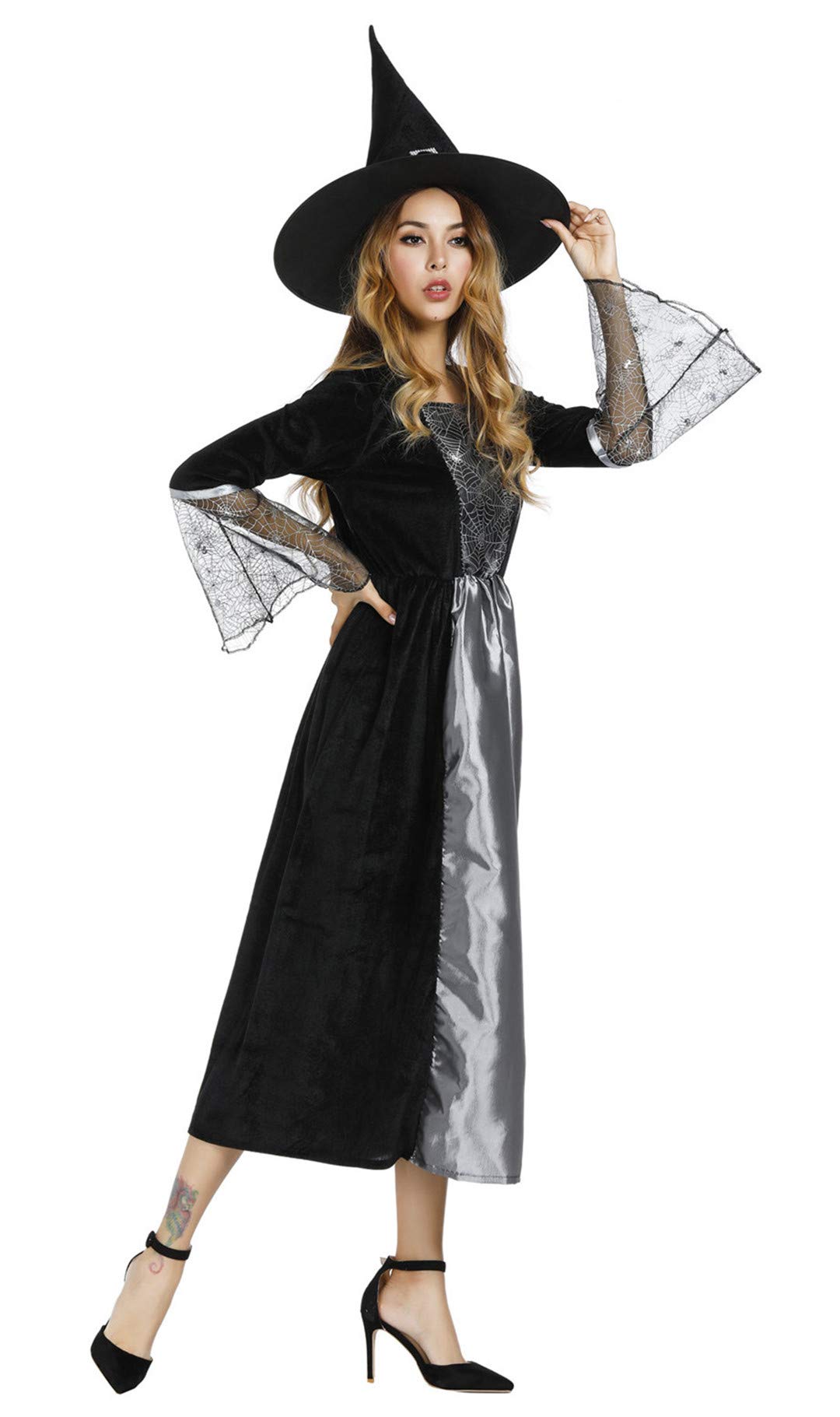 Haorugut Wicked Witch Costume for Women - Elegant Sorceress Dress for Halloween, Cosplay & Themed Parties | Perfect for Witch-Themed Events & Costume Contests