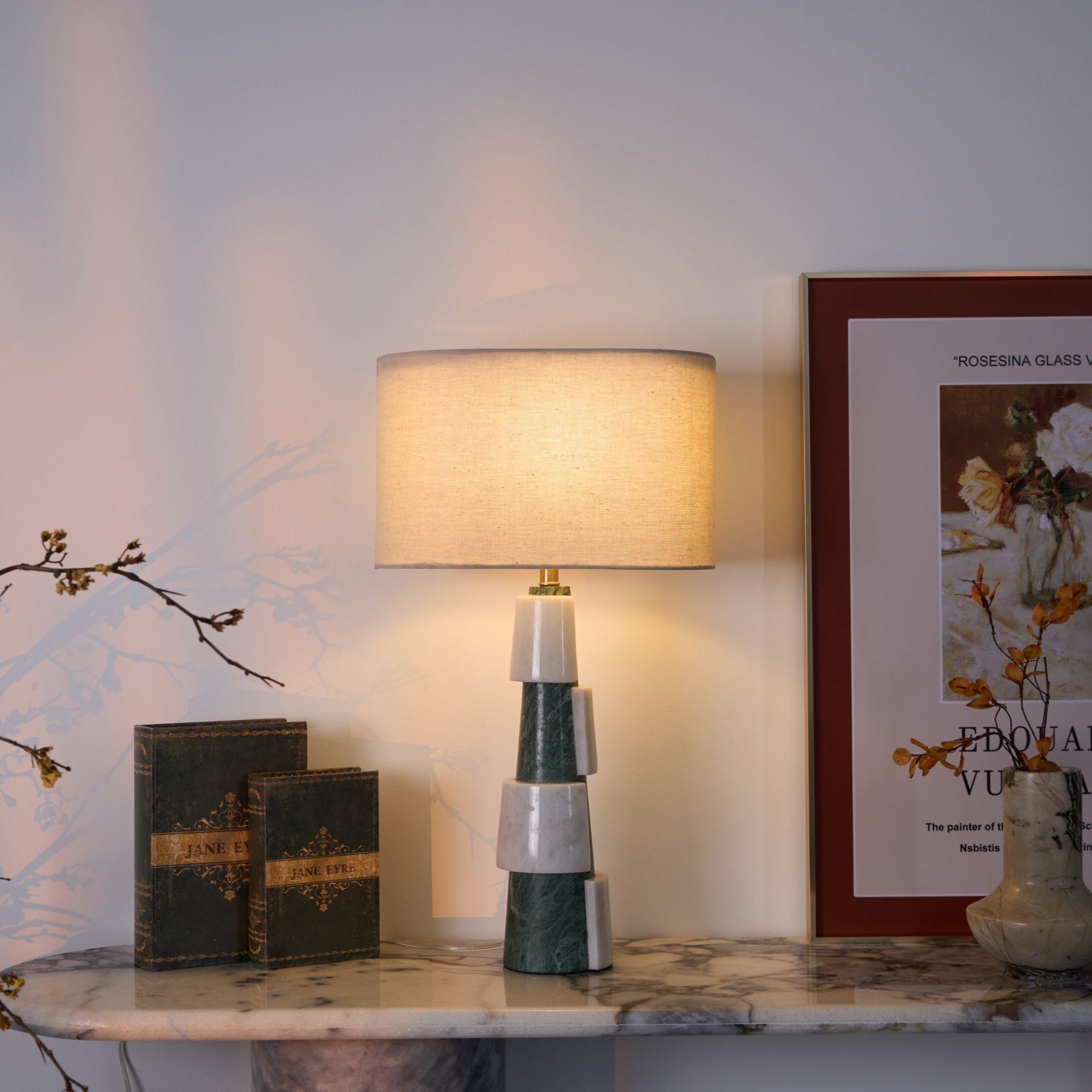 Duomo Marble Table Lamp - Elegant Italian Design for Bedroom, Living Room & Office Decor | Modern Lighting for Home & Workspace